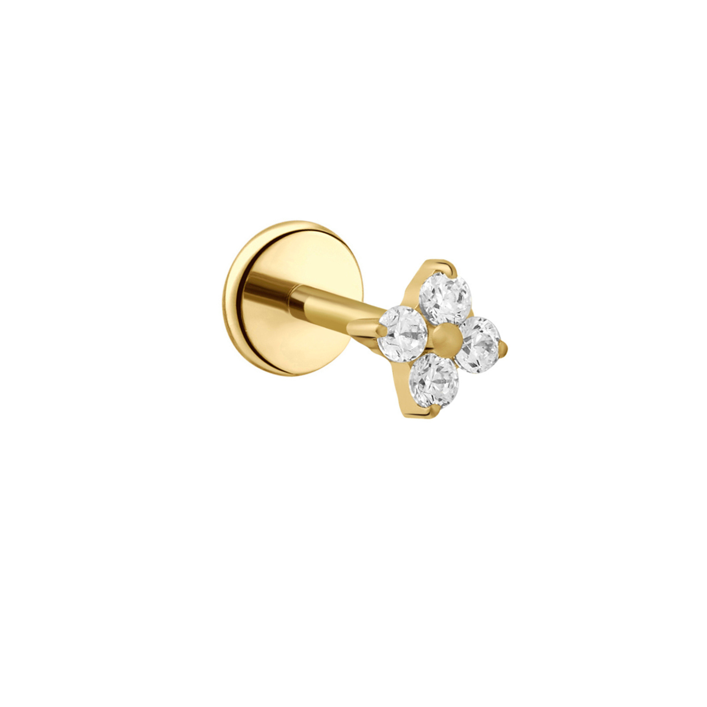 Fortune Flat Back Stud - Clear