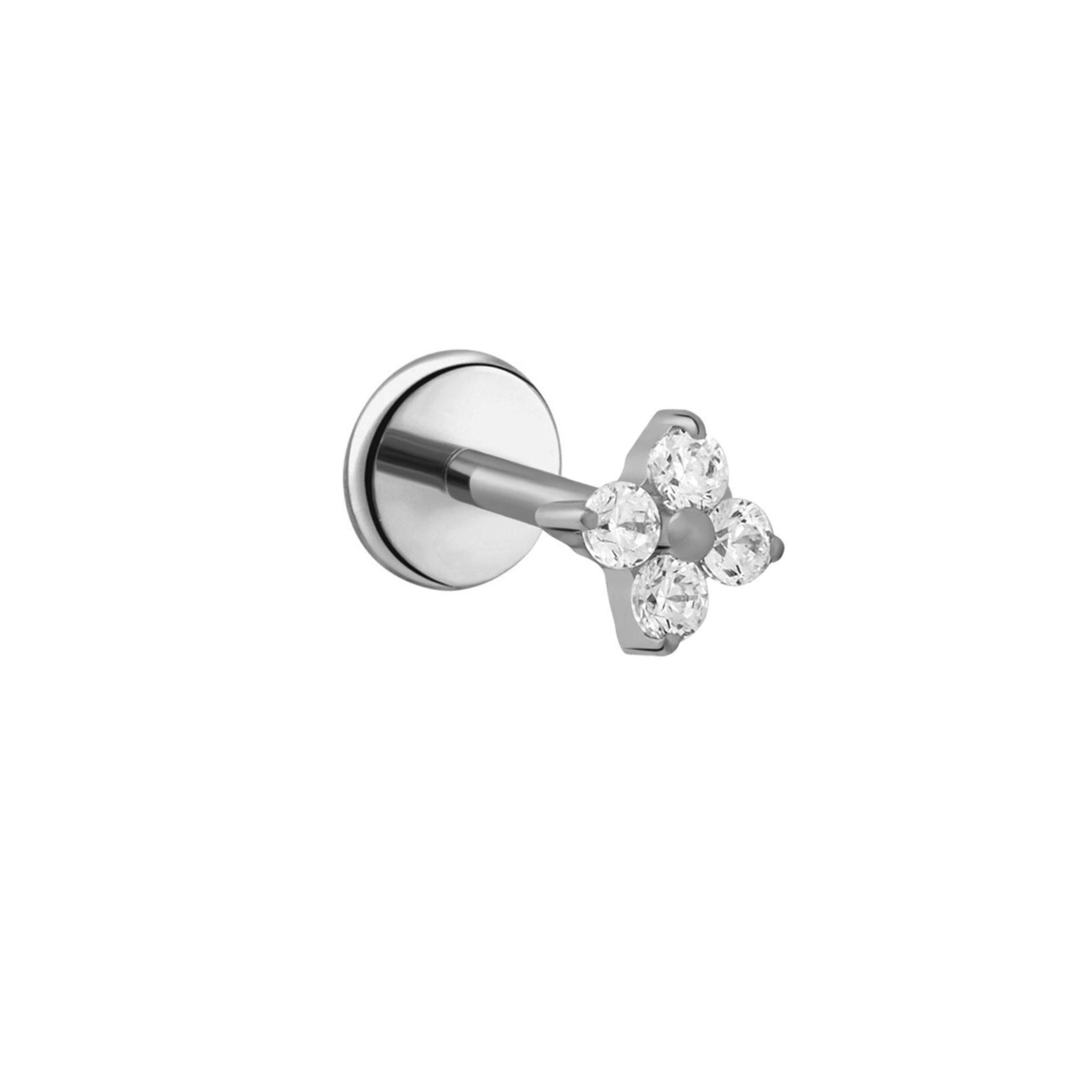 Fortune Flat Back Stud - Clear