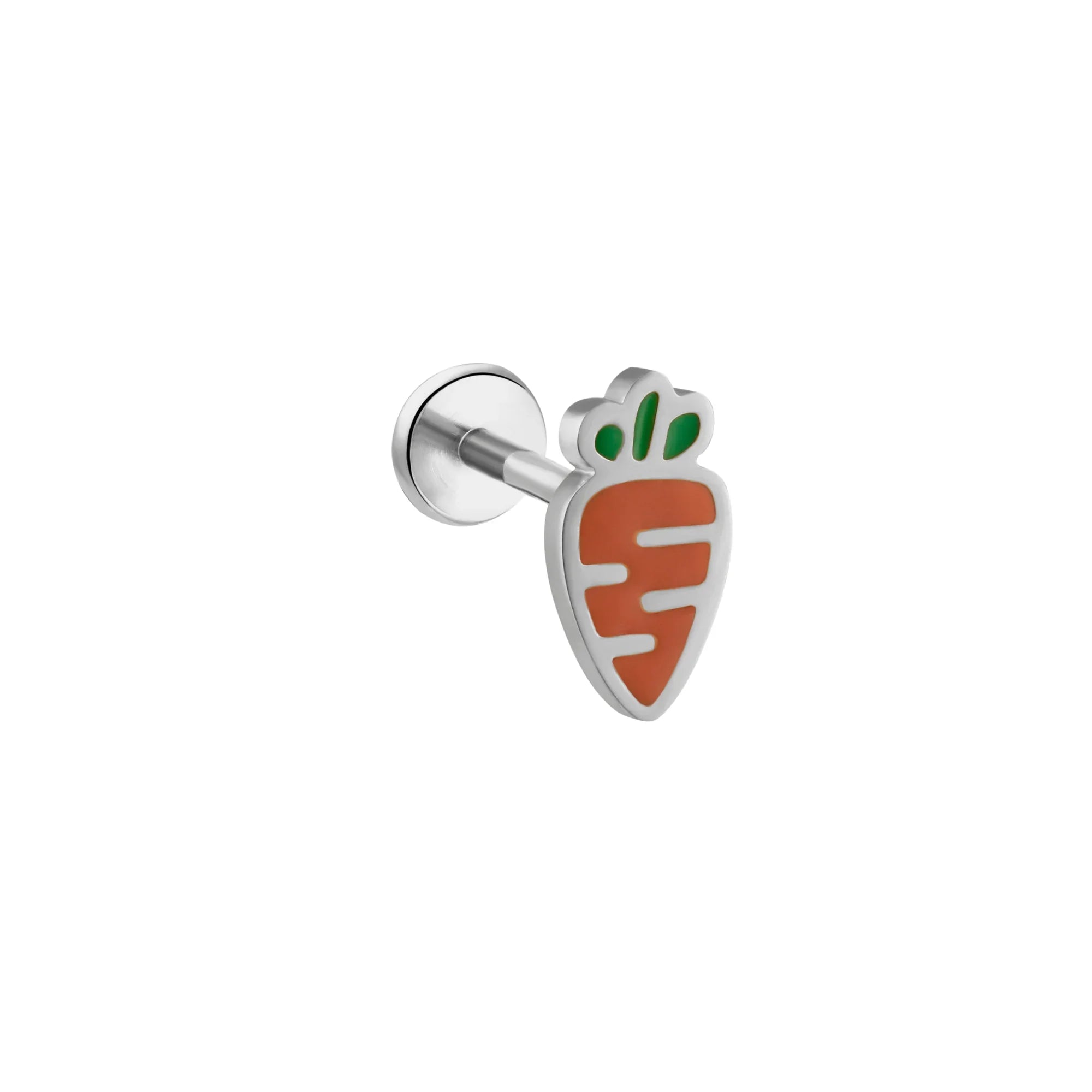 Carrot Enamel Flat Back Stud
