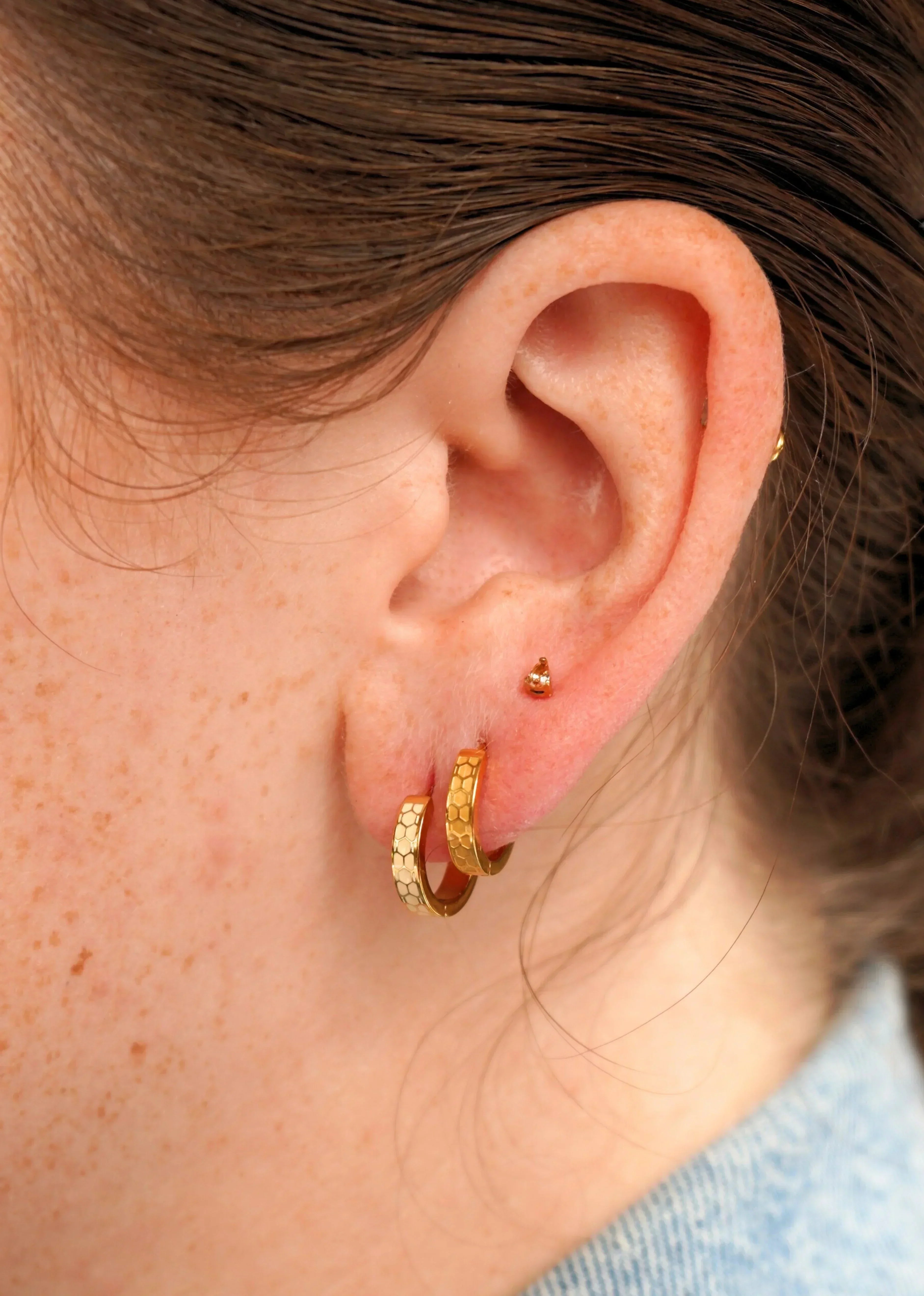 Enamel Honeycomb Titanium Hoops
