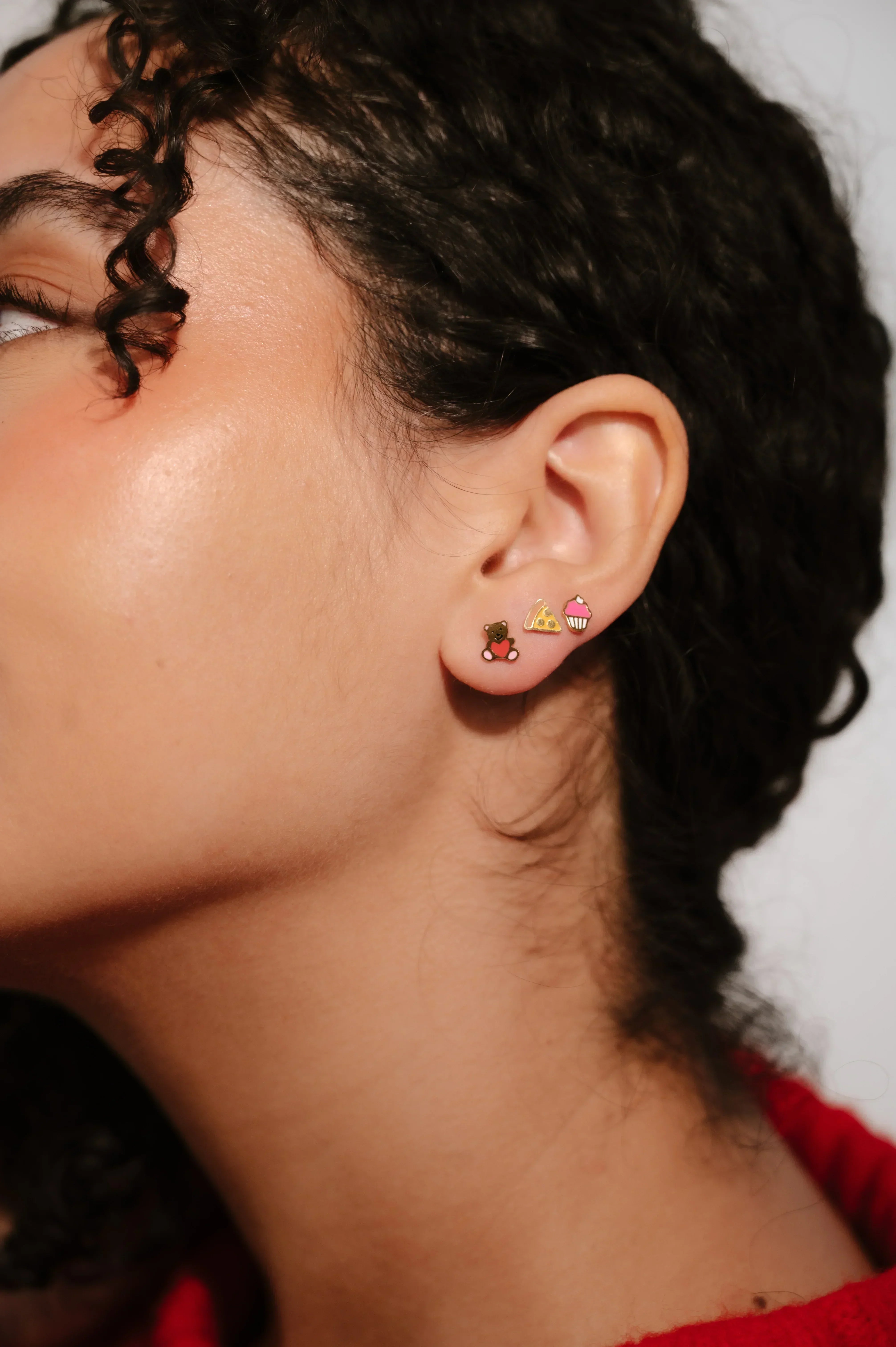 Teddy Bear Enamel Flat Back Stud