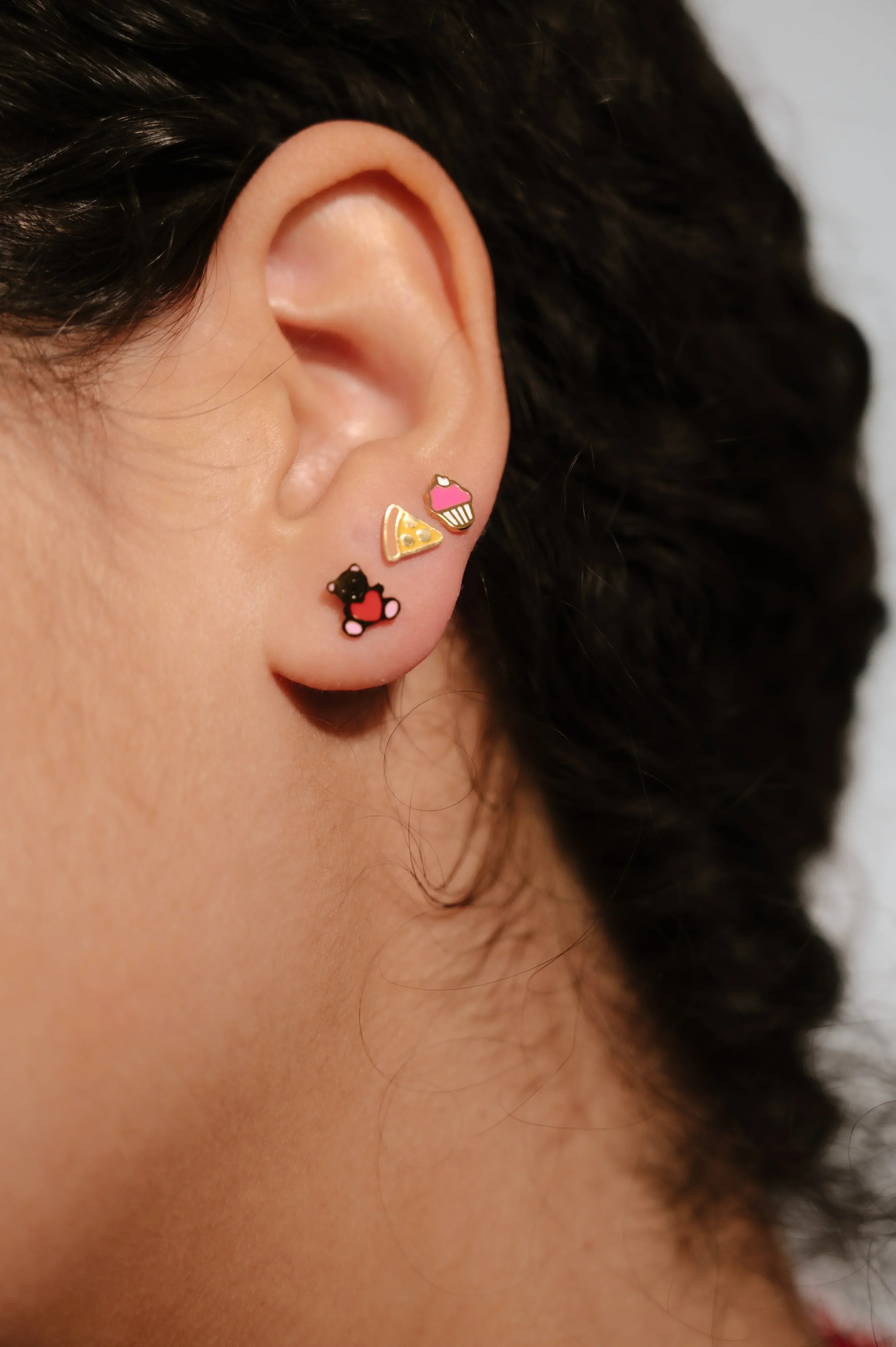 Teddy Bear Enamel Flat Back Stud