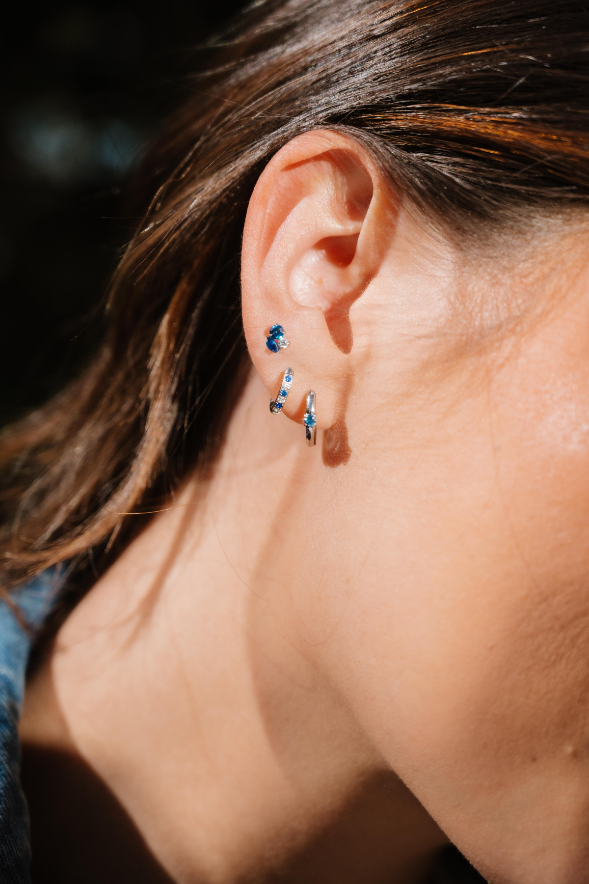 Bijoux Flat Back Stud - Blue