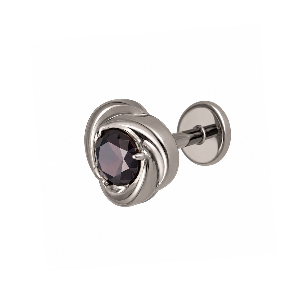Brooch Flat Back Stud - Coffee