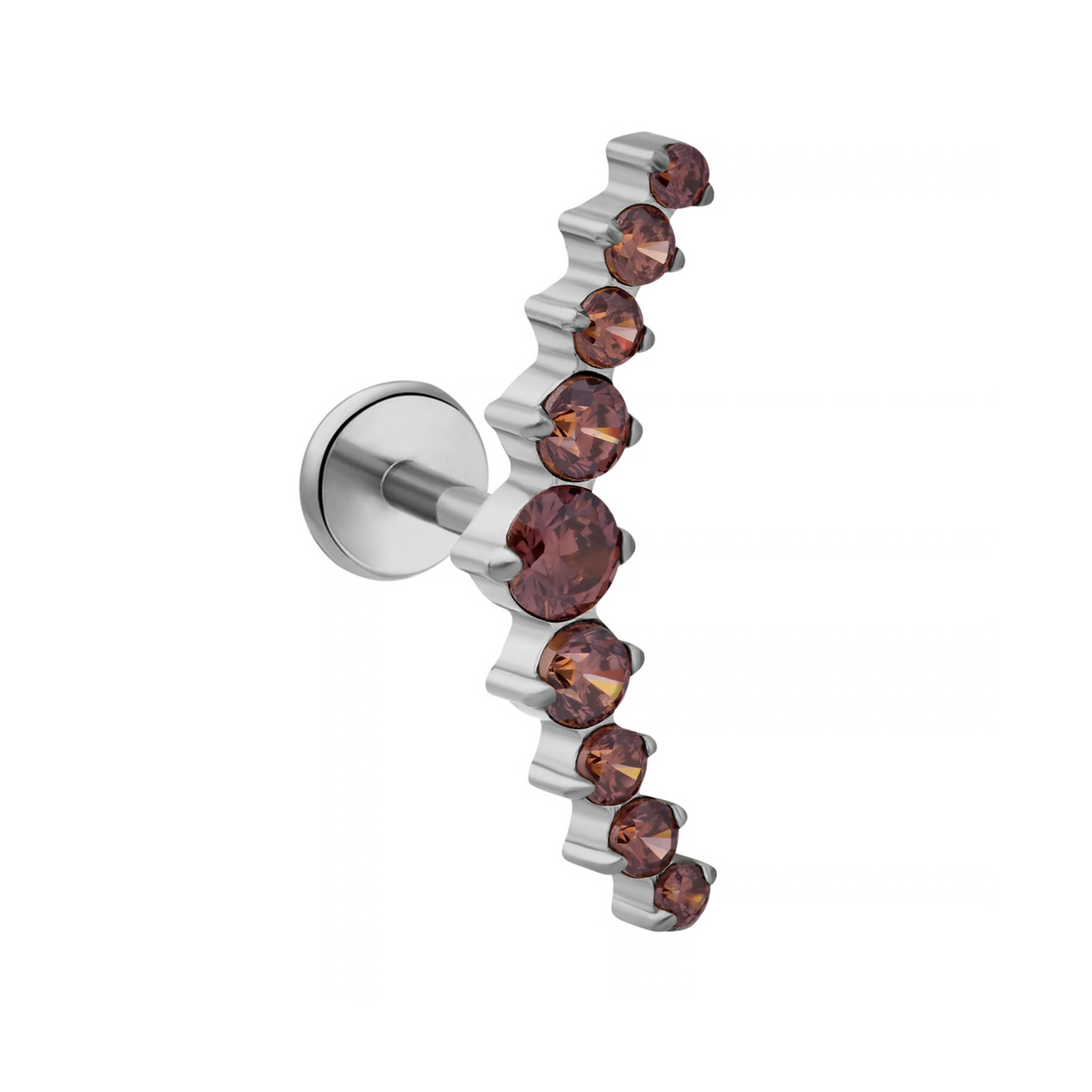 Coffee Ear Climber Flat Back Stud