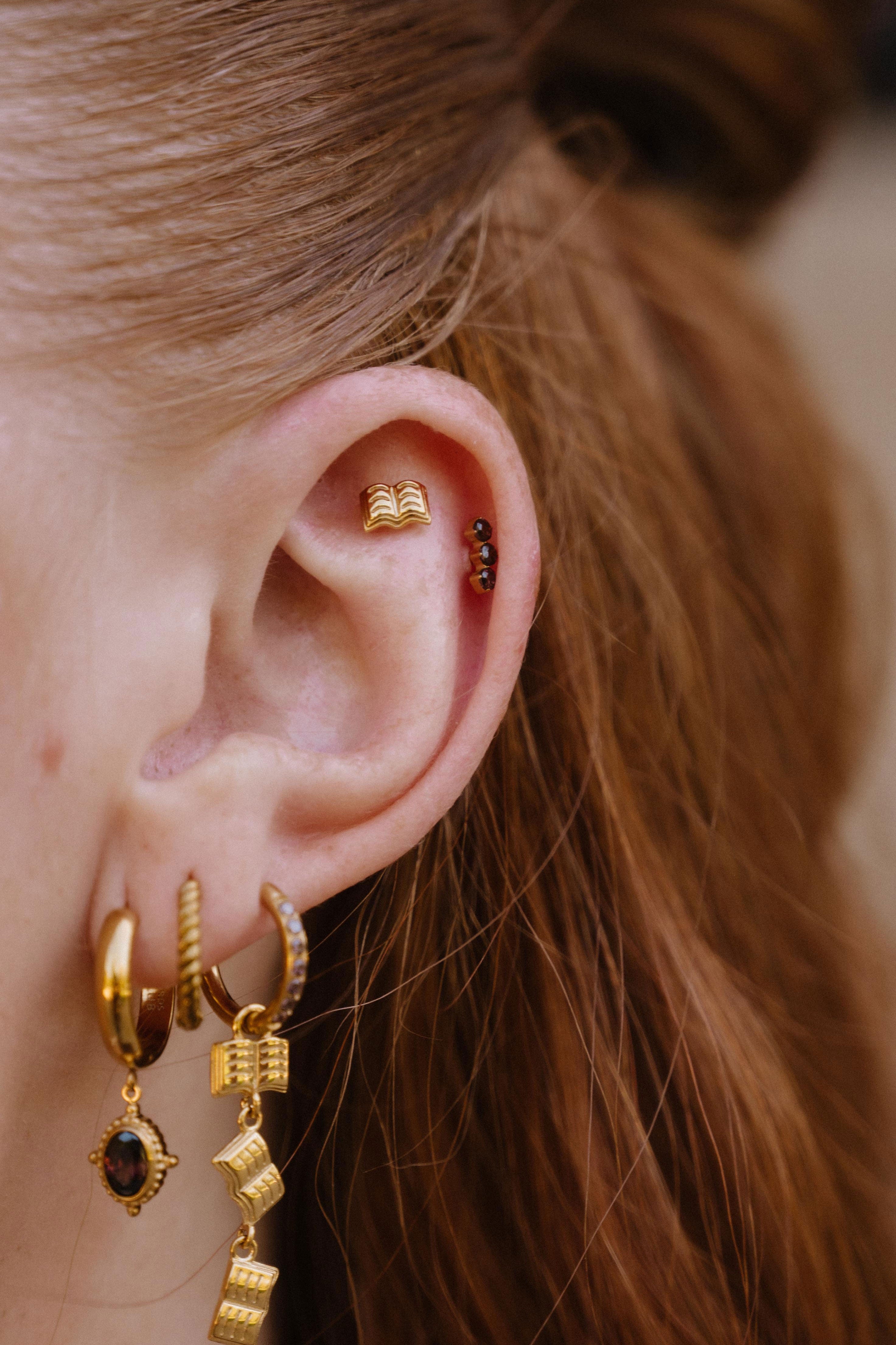 Coffee Trio Flat Back Stud