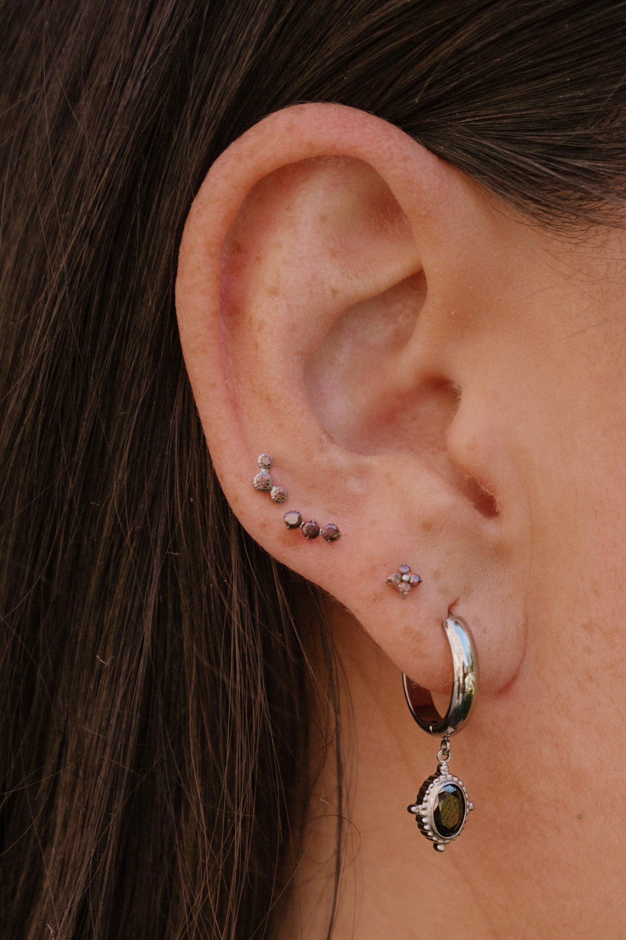 Coffee Trio Flat Back Stud