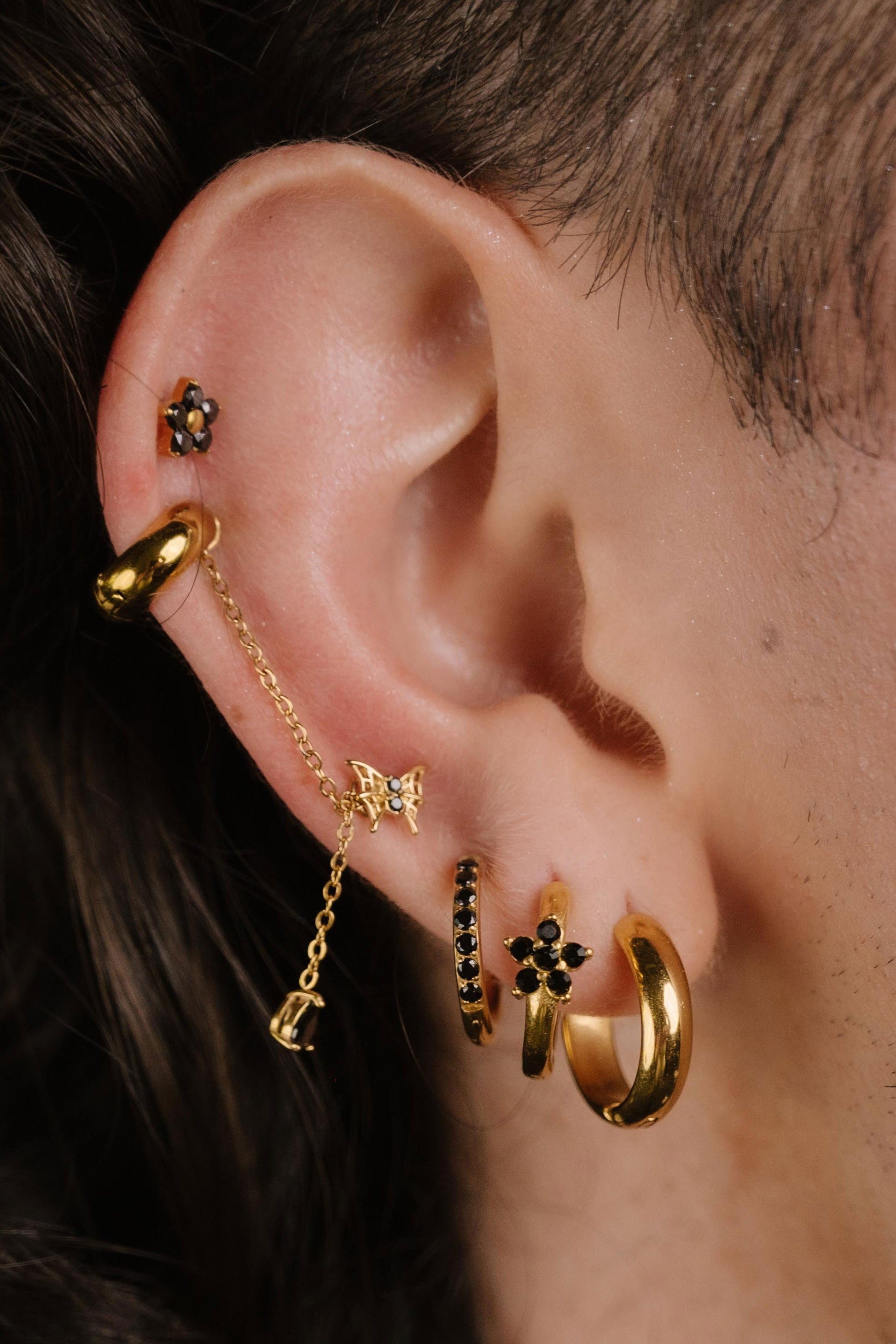 Cobweb Butterfly Flat Back Stud