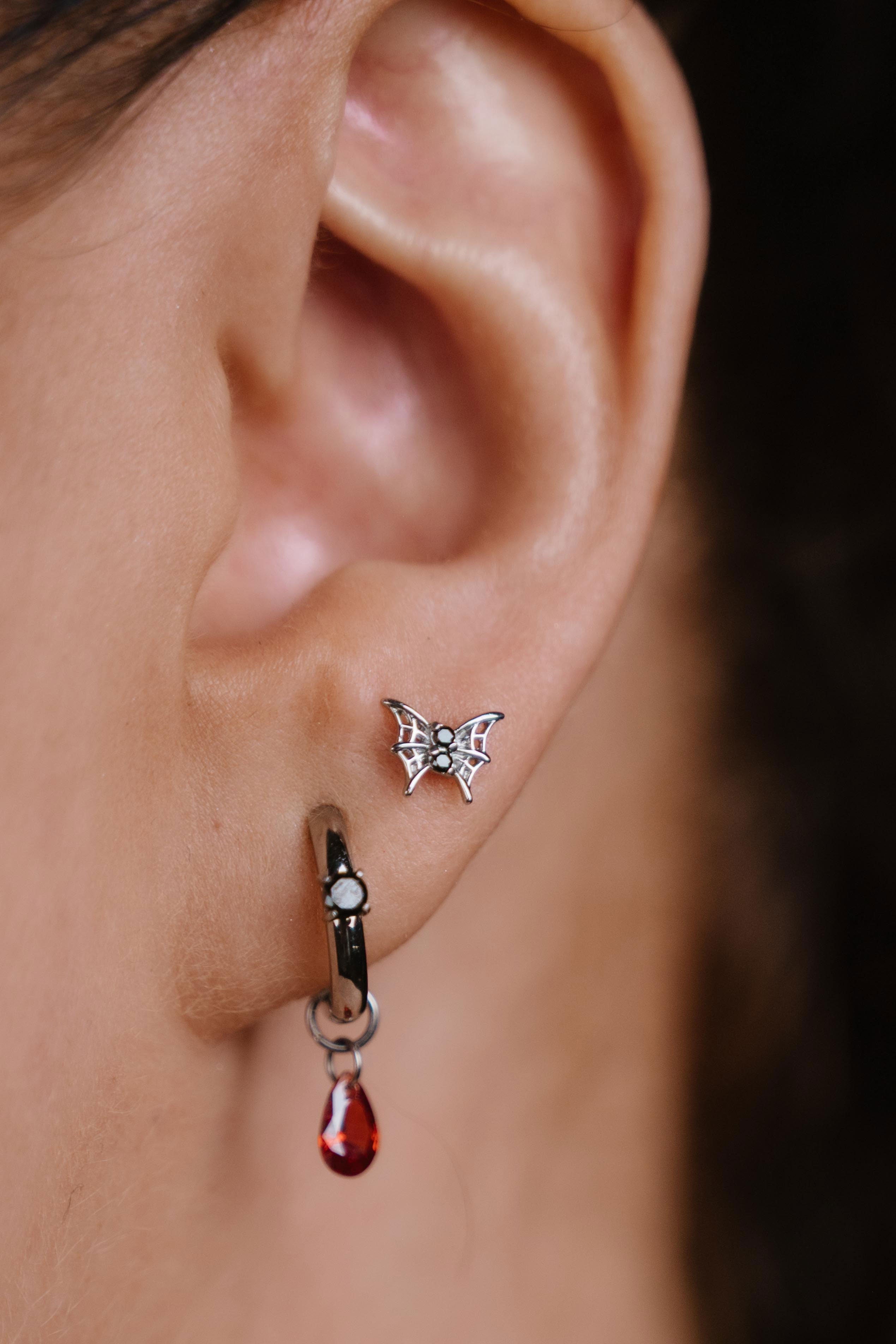 Cobweb Butterfly Flat Back Stud