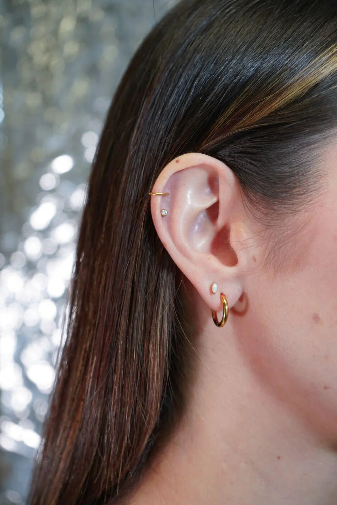 Opal Marquise Flat Back Stud