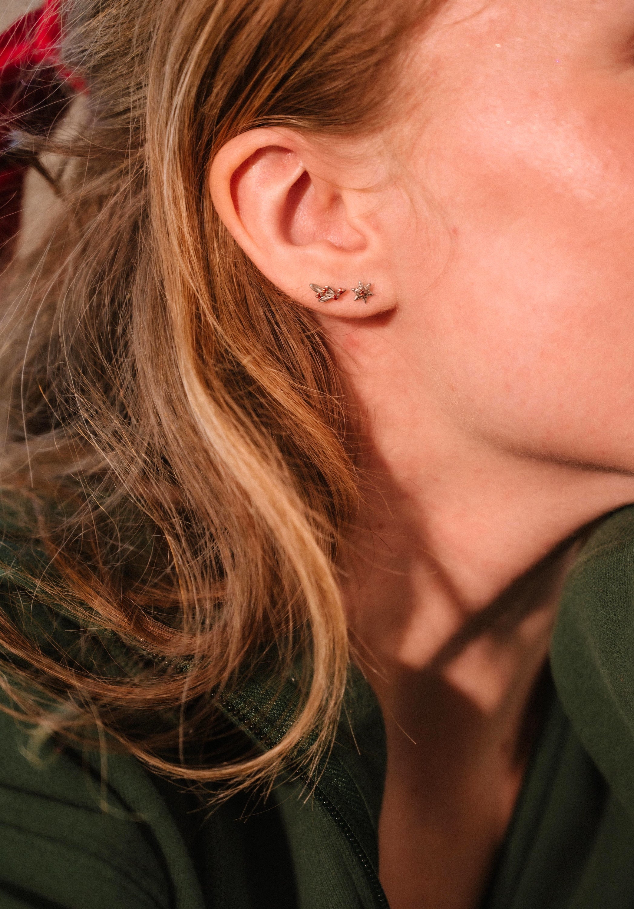 Yuletide Star Flat Back Stud