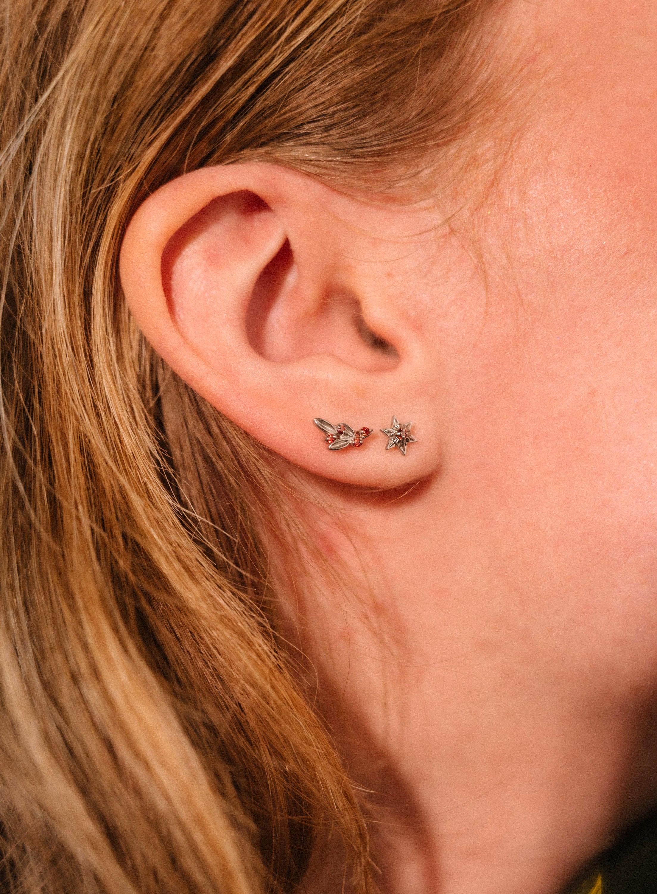 Yuletide Star Flat Back Stud