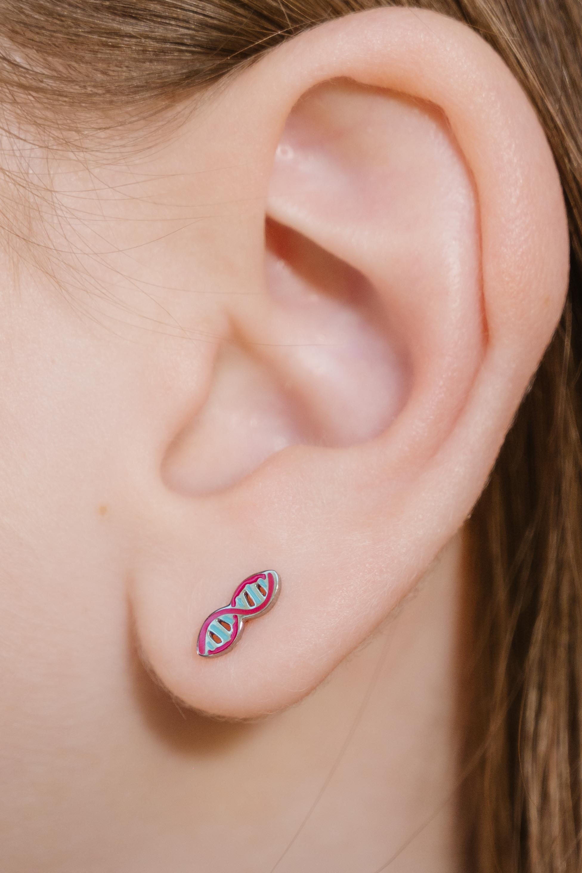 DNA Helix Enamel Flat Back Stud