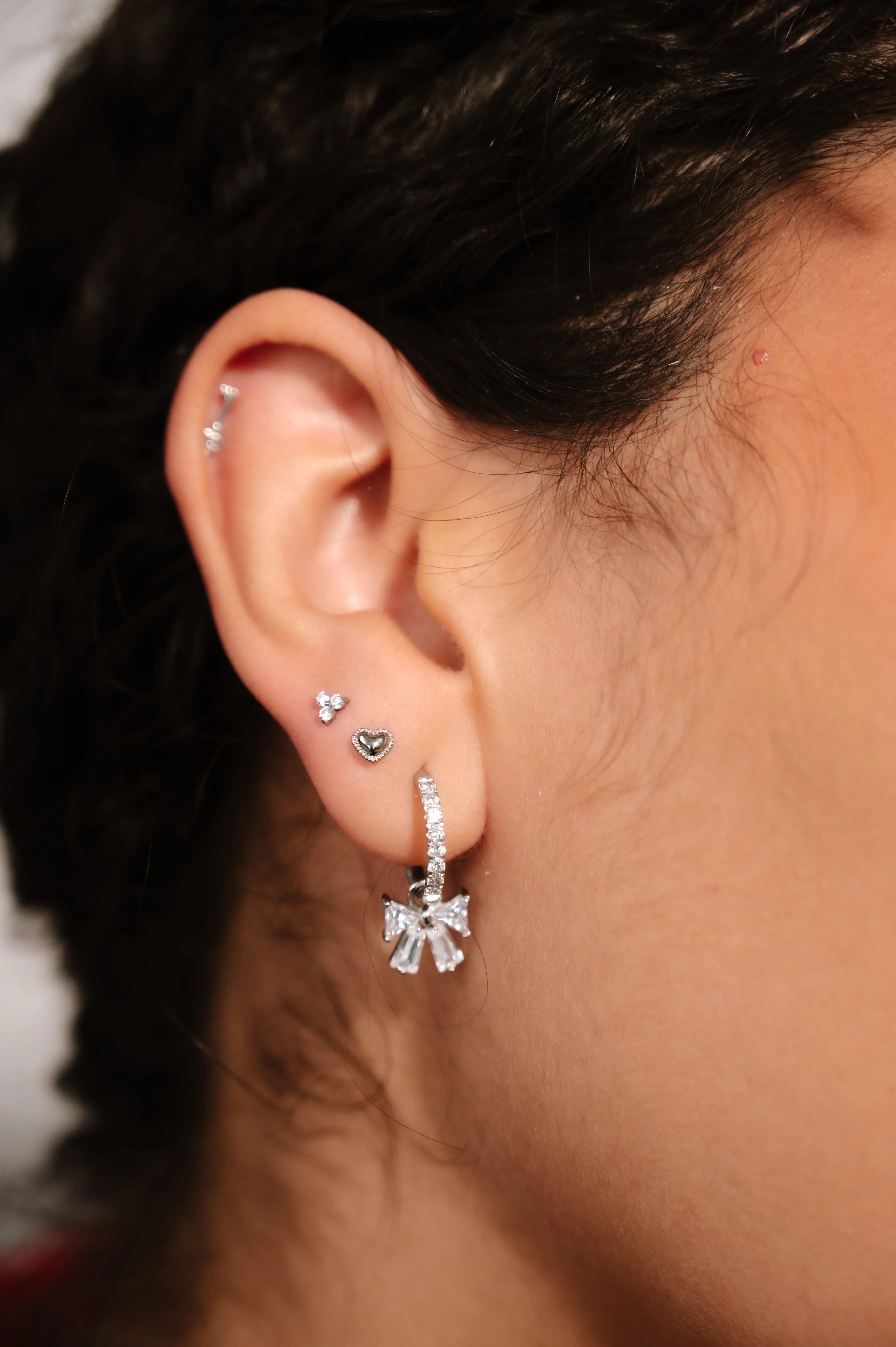 Pillow Heart Flat Back Stud