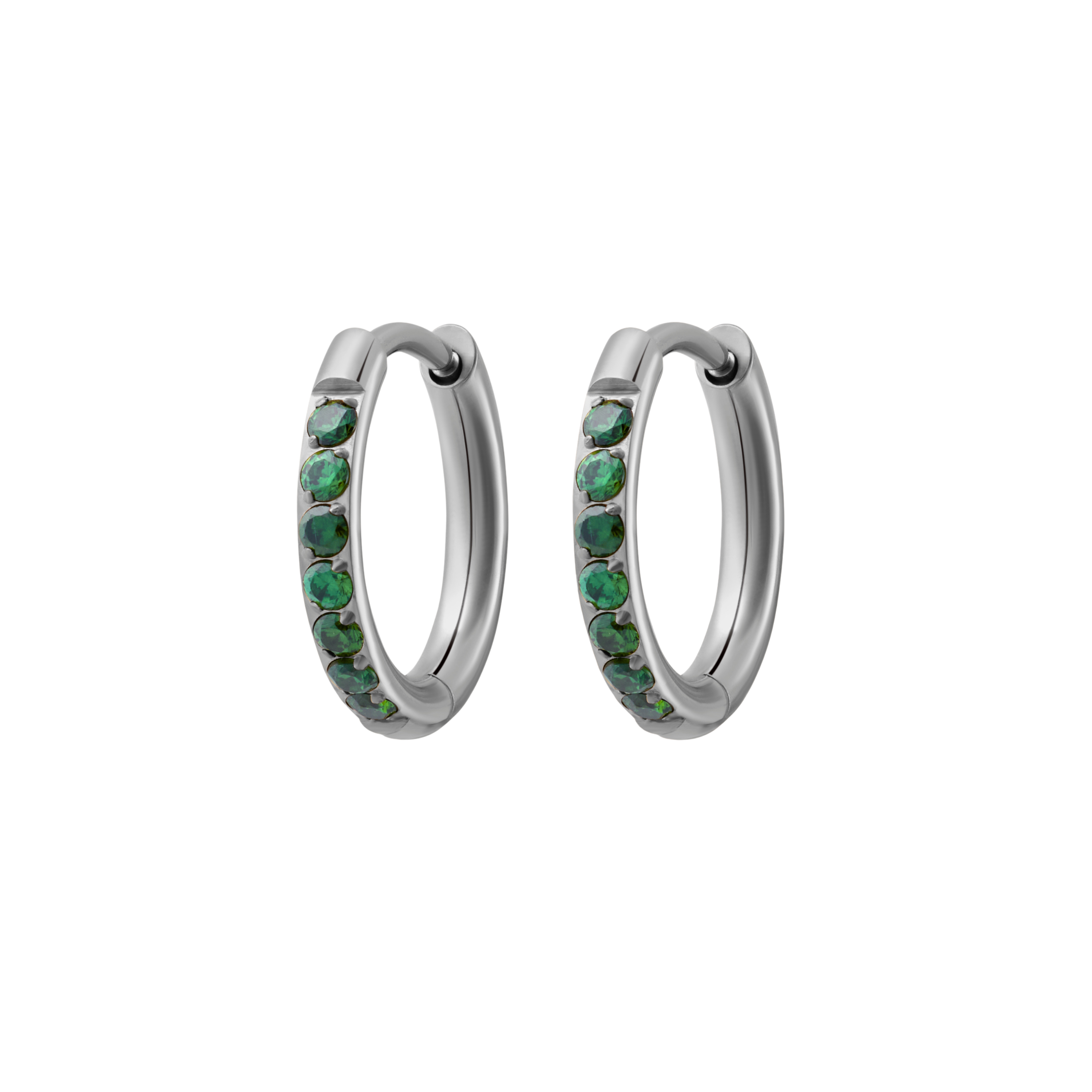 Emerald Titanium Celestial Hoops