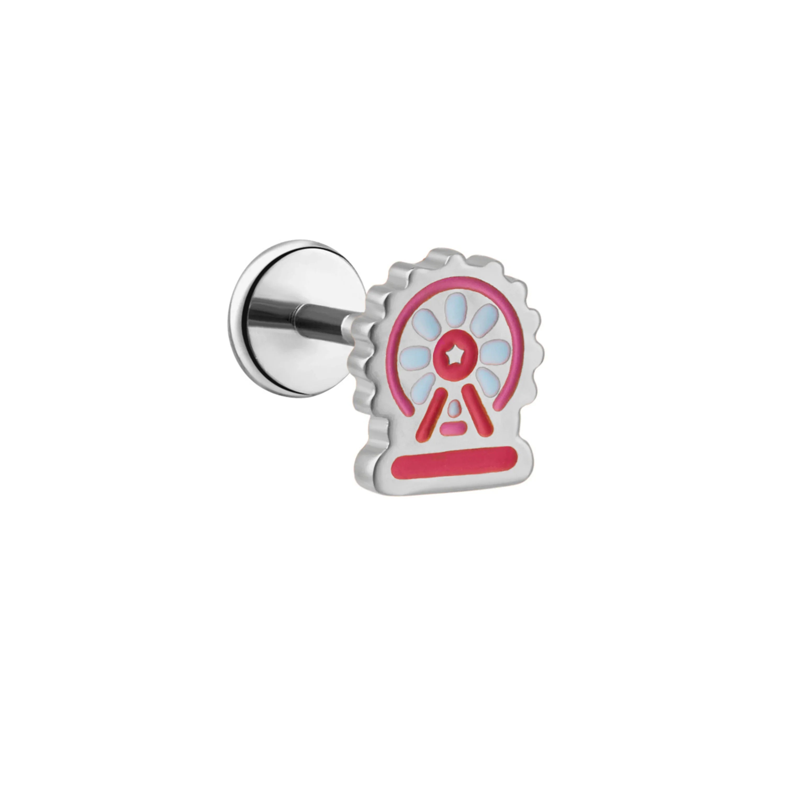 Ferris Wheel Enamel Flat Back Stud