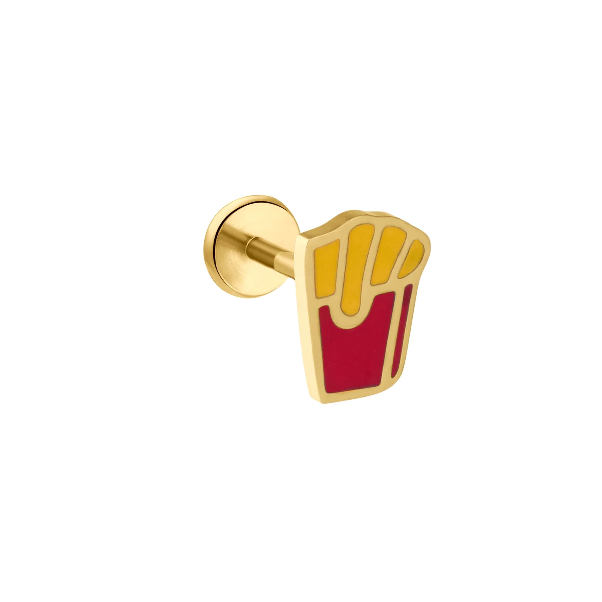 French Fries Enamel Flat Back Stud