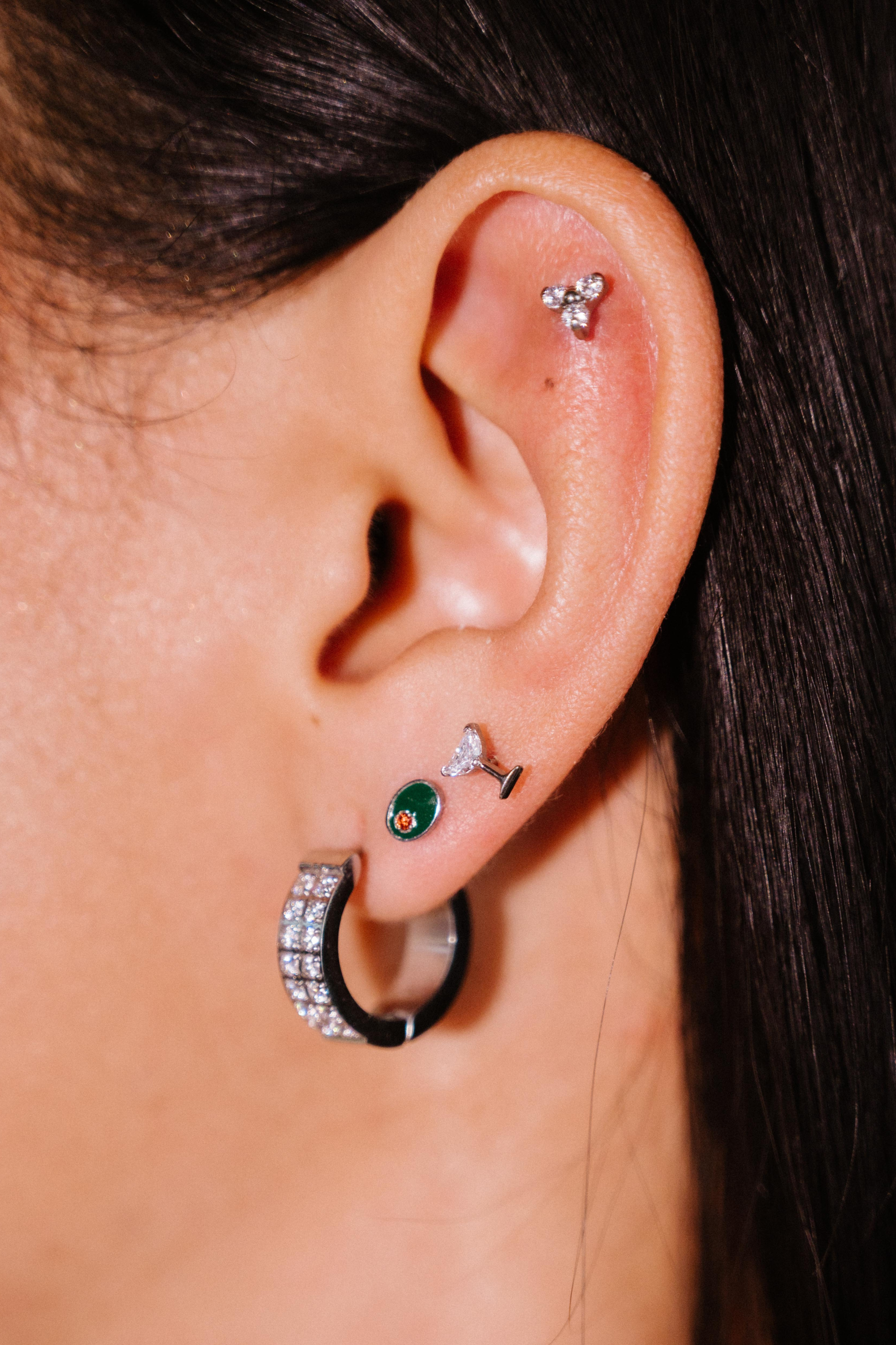 Martini Glass Flat Back Stud