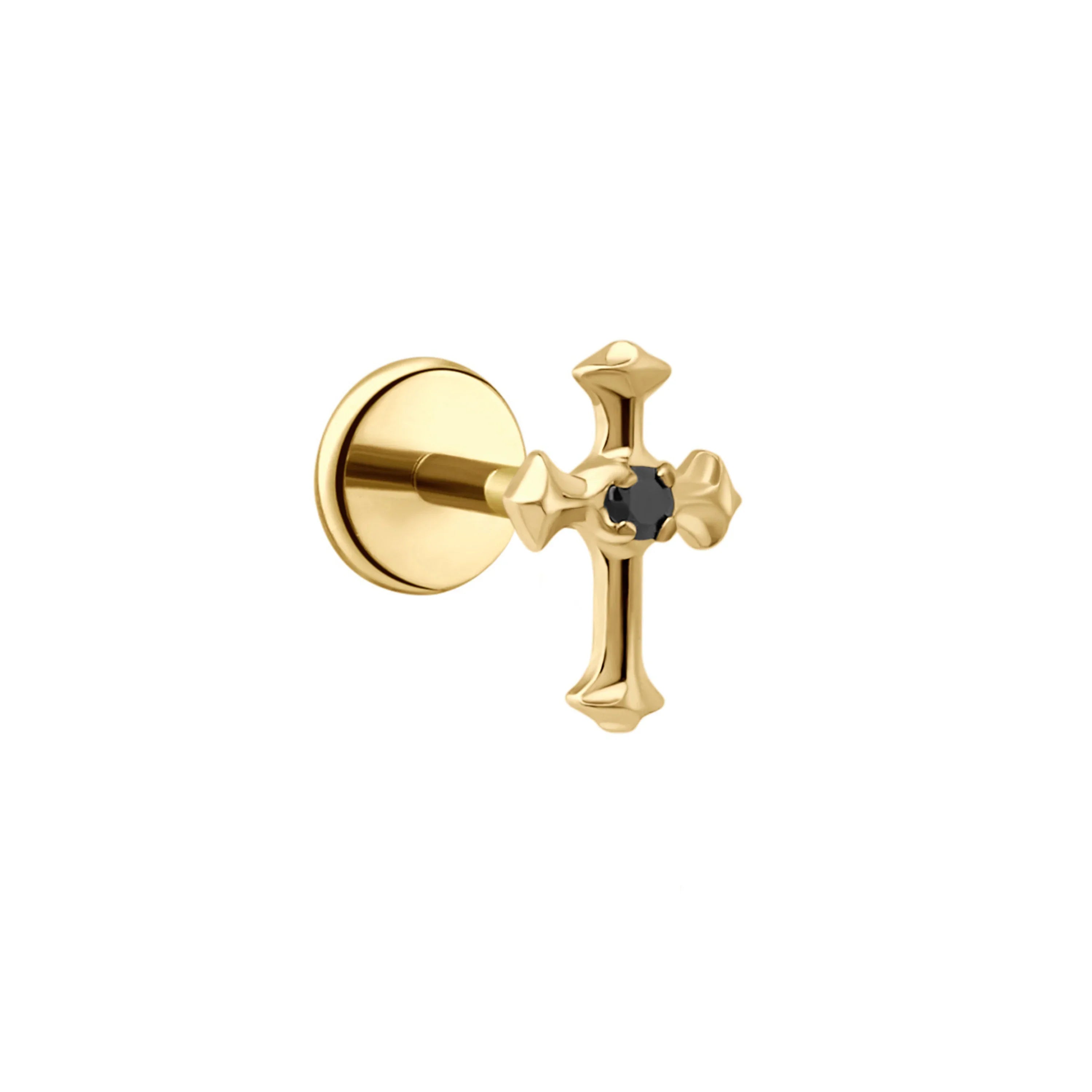 Gothic Cross Flat Back Stud