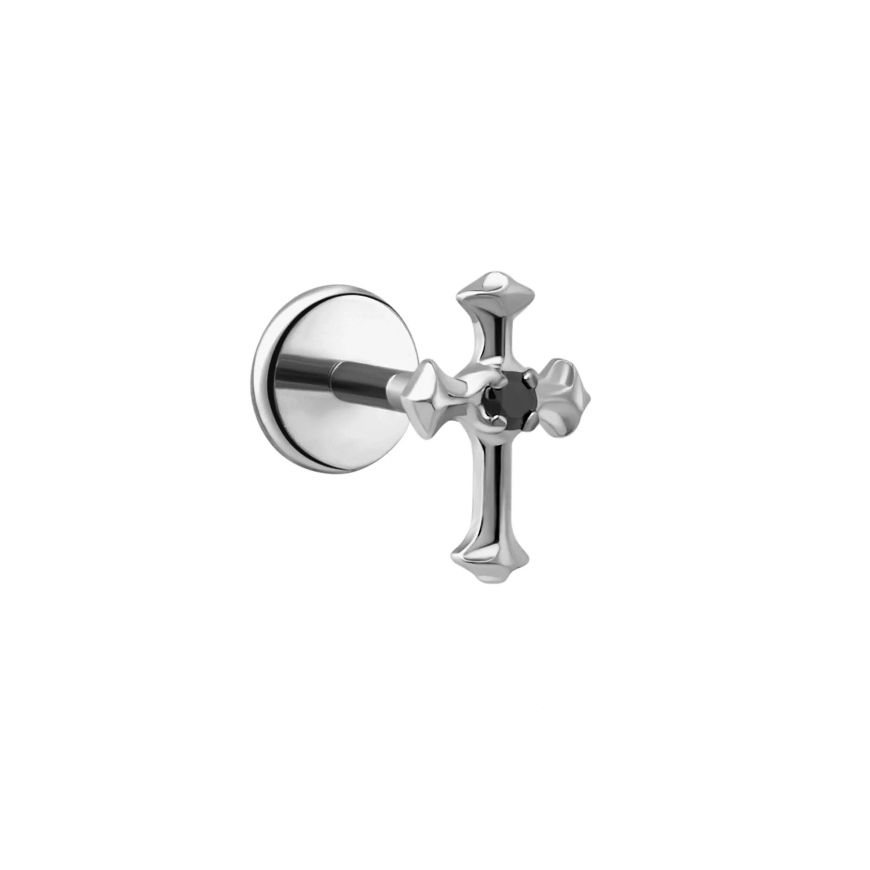 Gothic Cross Flat Back Stud