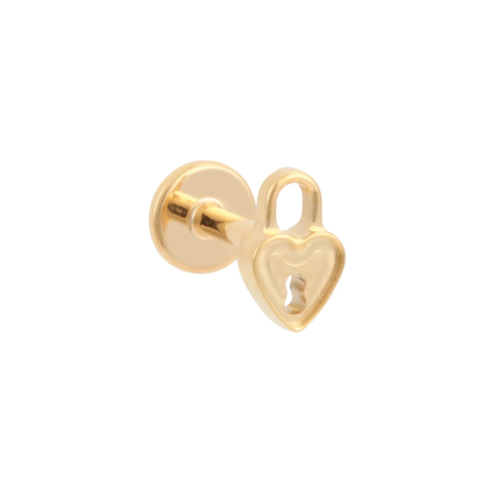 Heart Lock Flat Back Stud