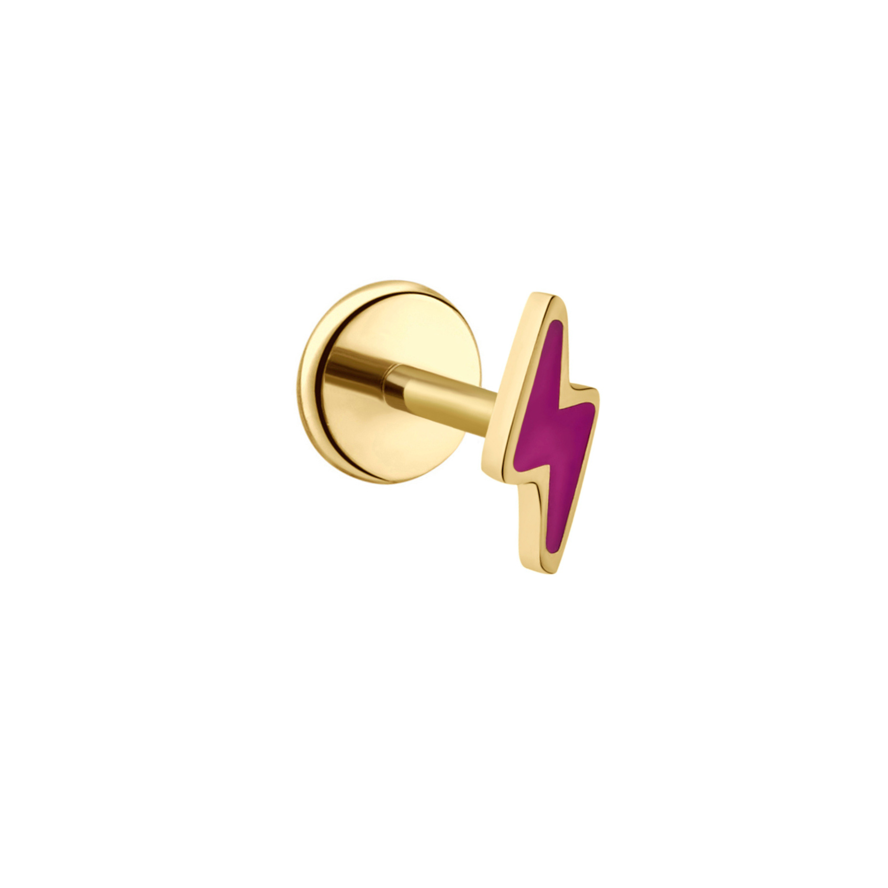 Bolt Flat Back Stud - Hot Pink
