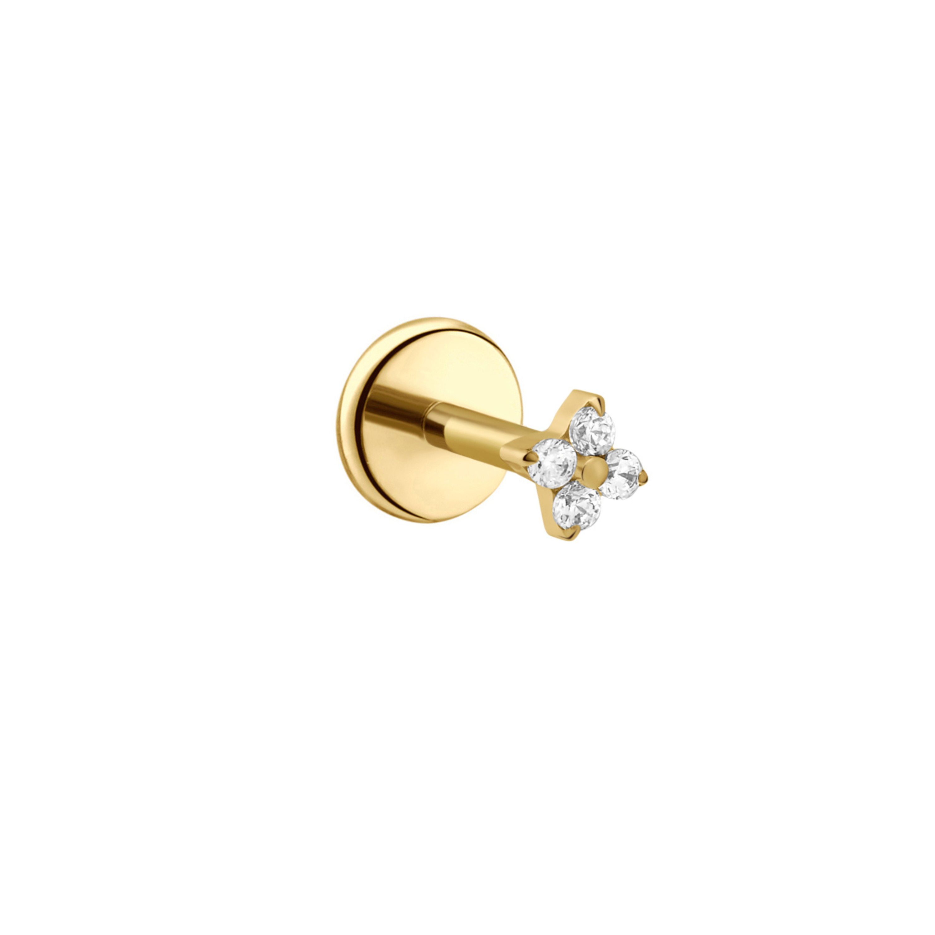 Fortune Flat Back Stud - Clear