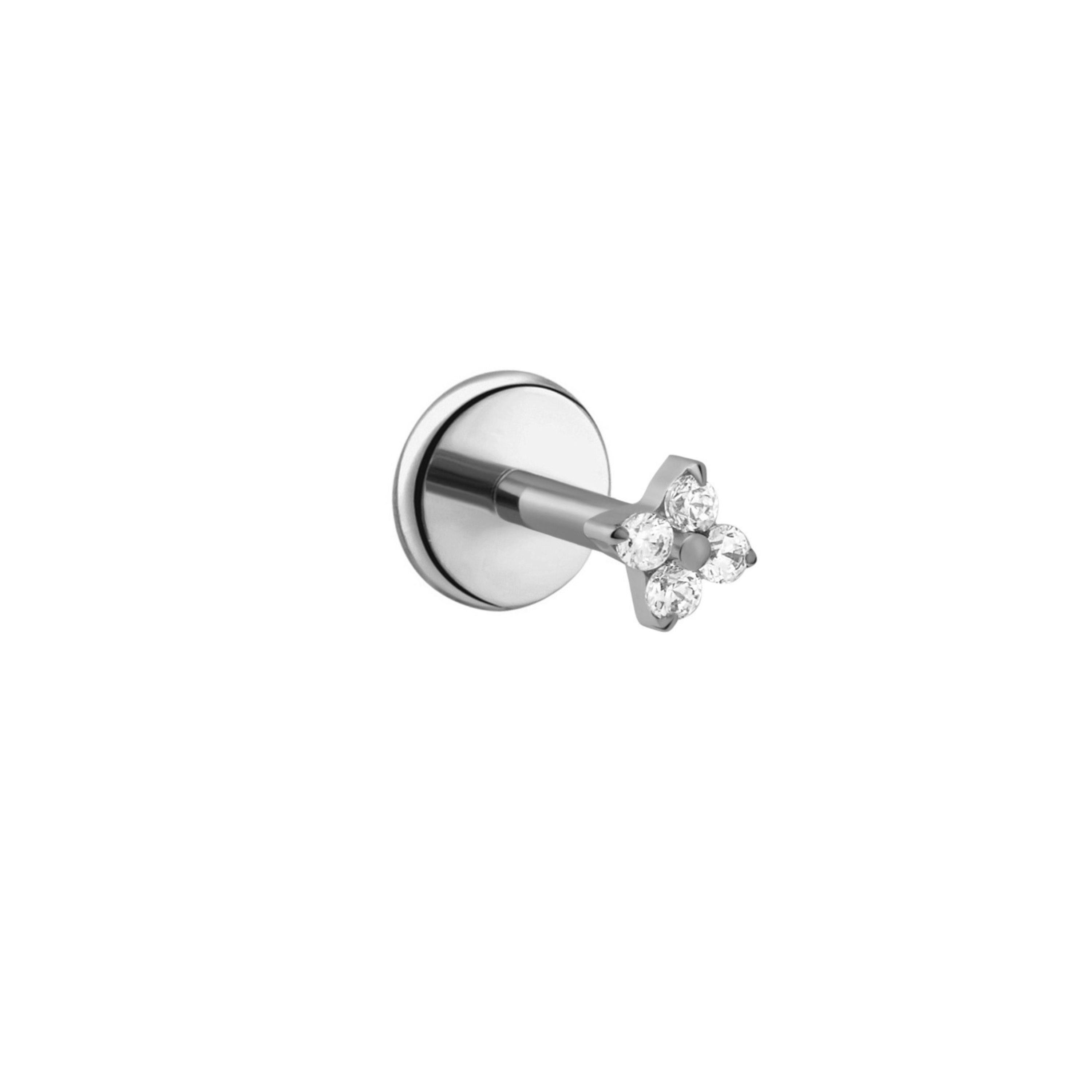 Fortune Flat Back Stud - Clear