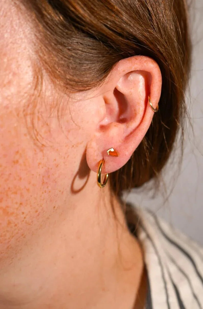 Pumpkin Pie Enamel Flat Back Stud