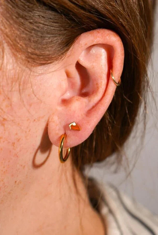 Pumpkin Pie Enamel Flat Back Stud