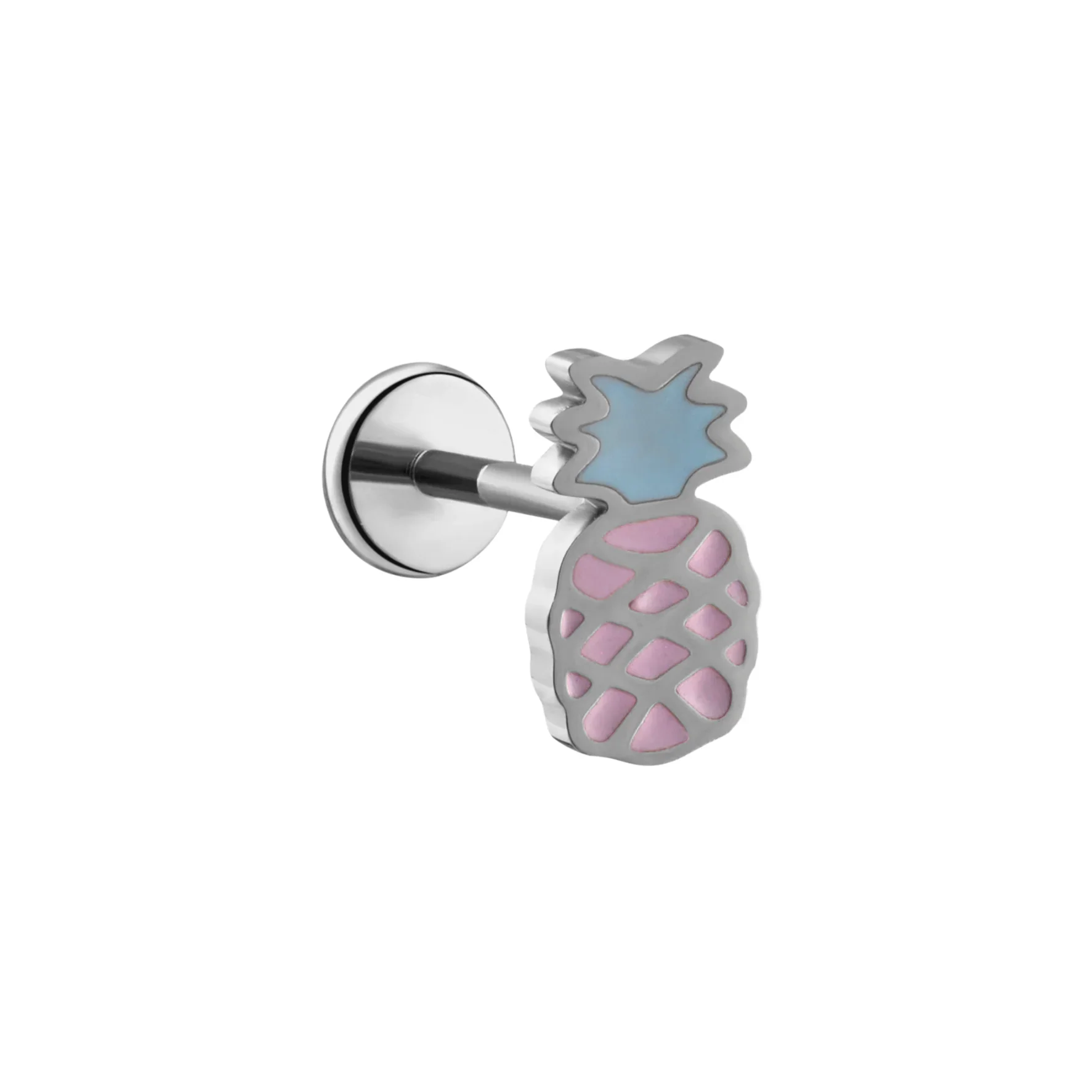 Pastel Pineapple Enamel Flat Back Stud