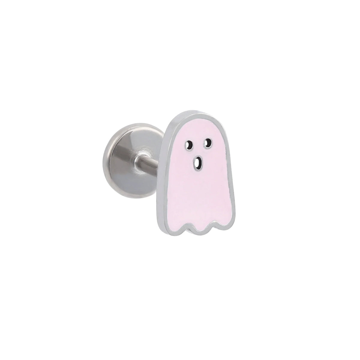 Pink Ghost Enamel Flat Back Stud