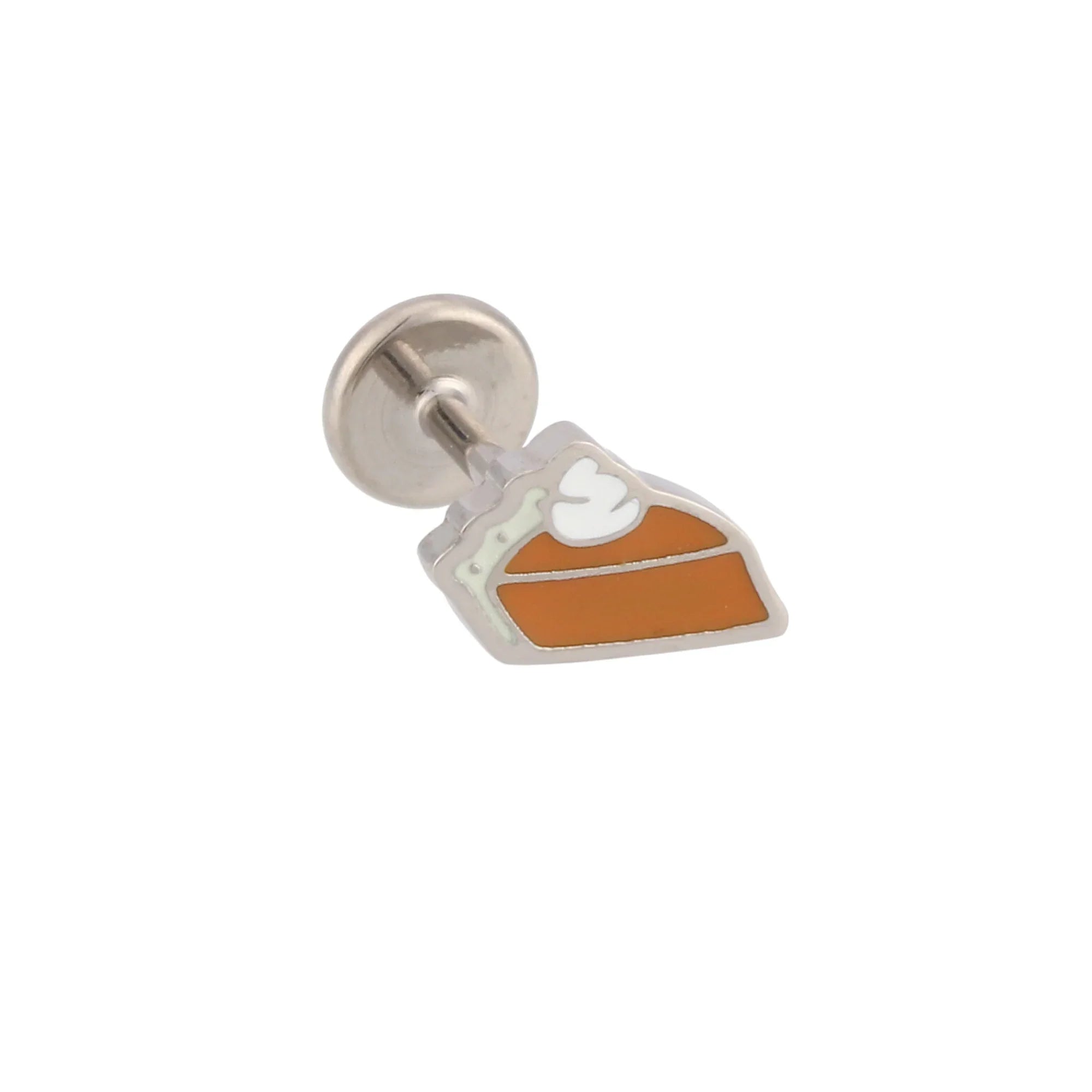 Pumpkin Pie Enamel Flat Back Stud
