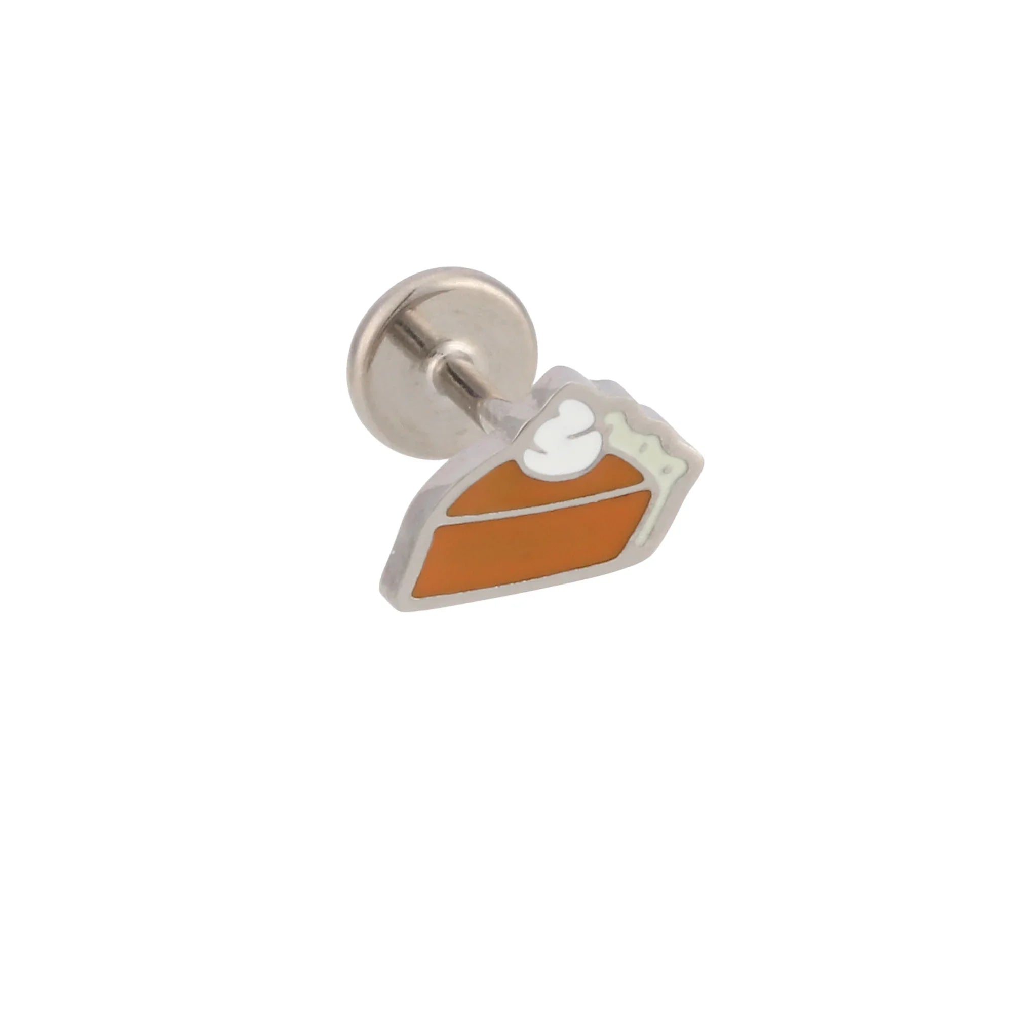 Pumpkin Pie Enamel Flat Back Stud