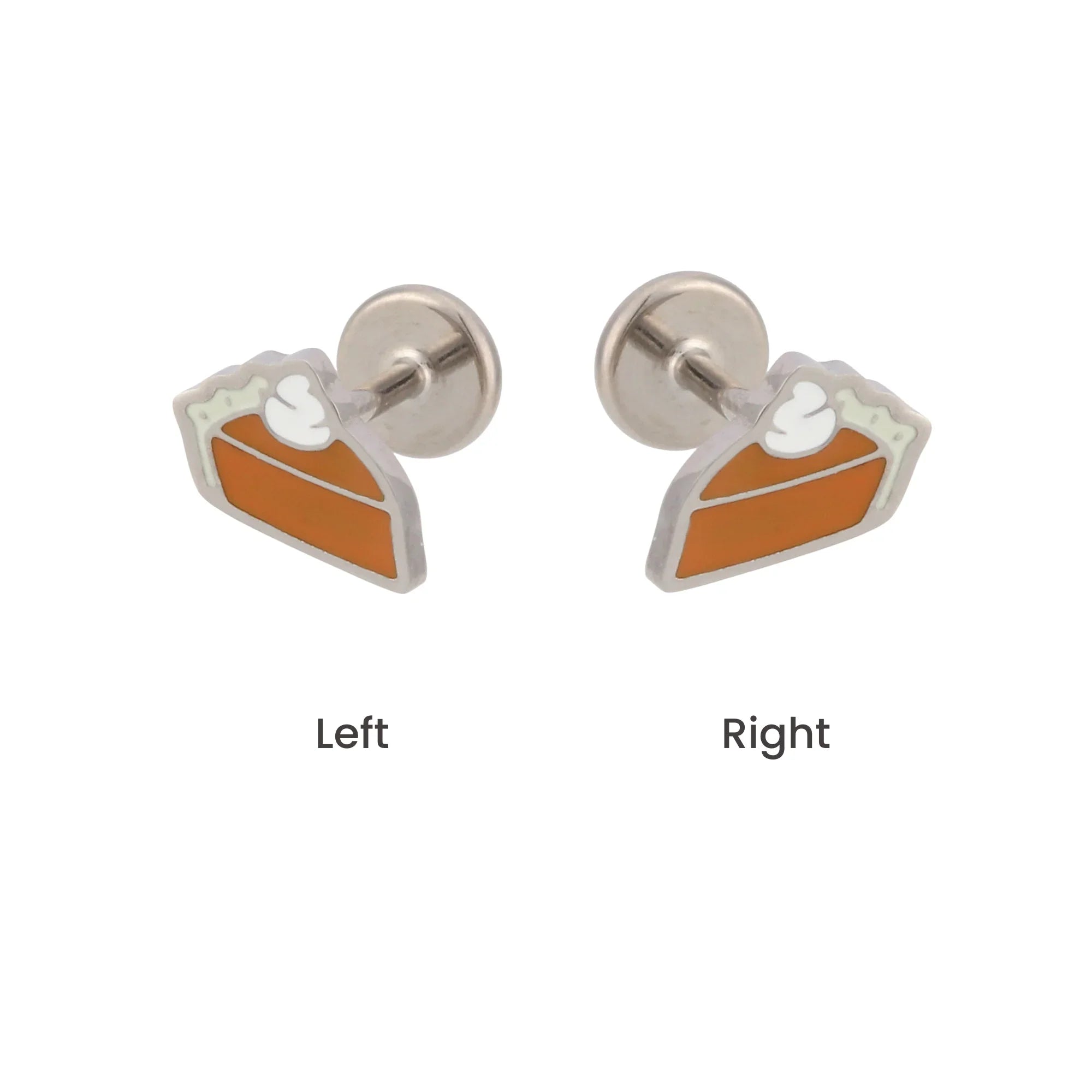 Pumpkin Pie Enamel Flat Back Stud