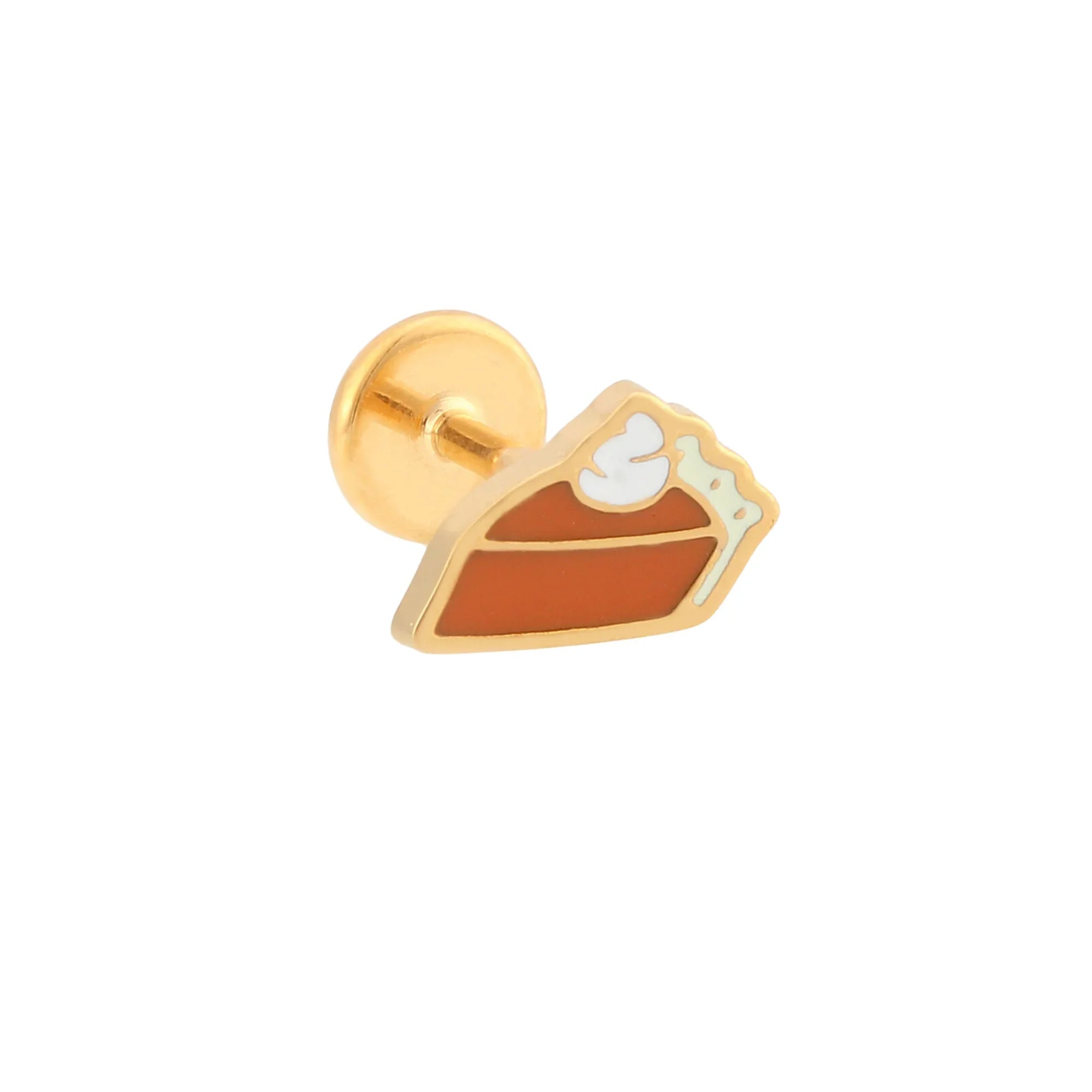 Pumpkin Pie Enamel Flat Back Stud
