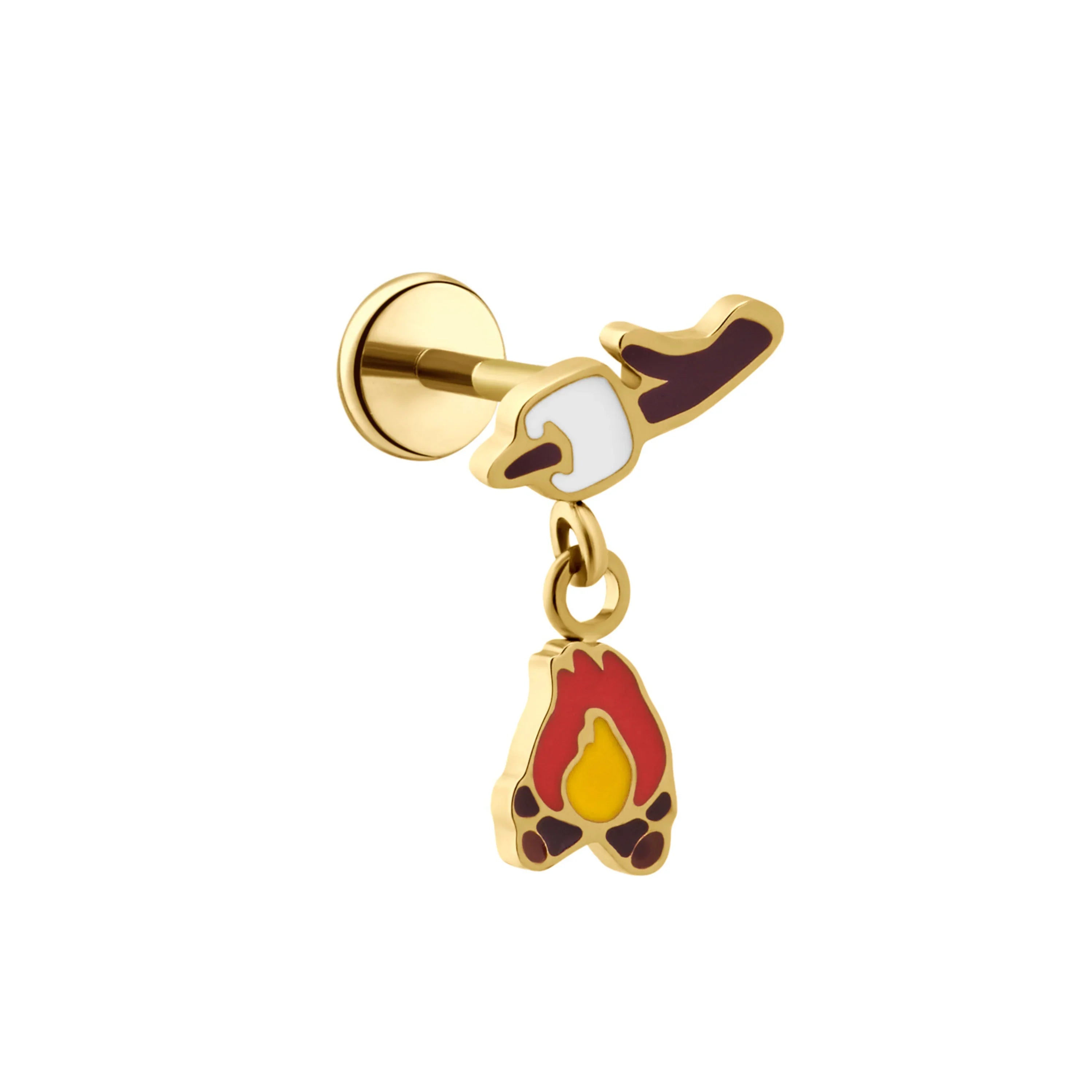 Toasted Mallow Enamel Flat Back Stud