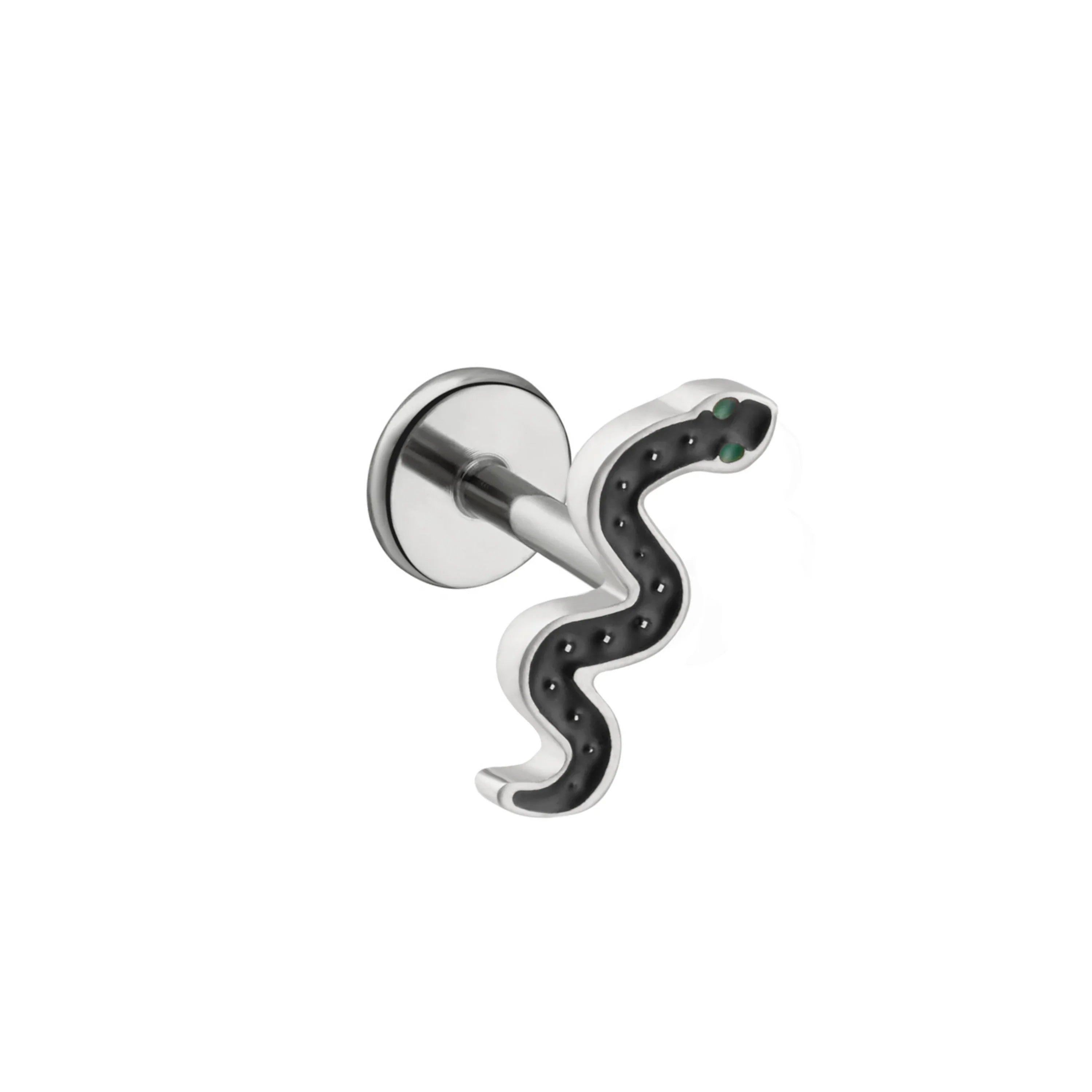 Slithering Snake Enamel Flat Back Stud