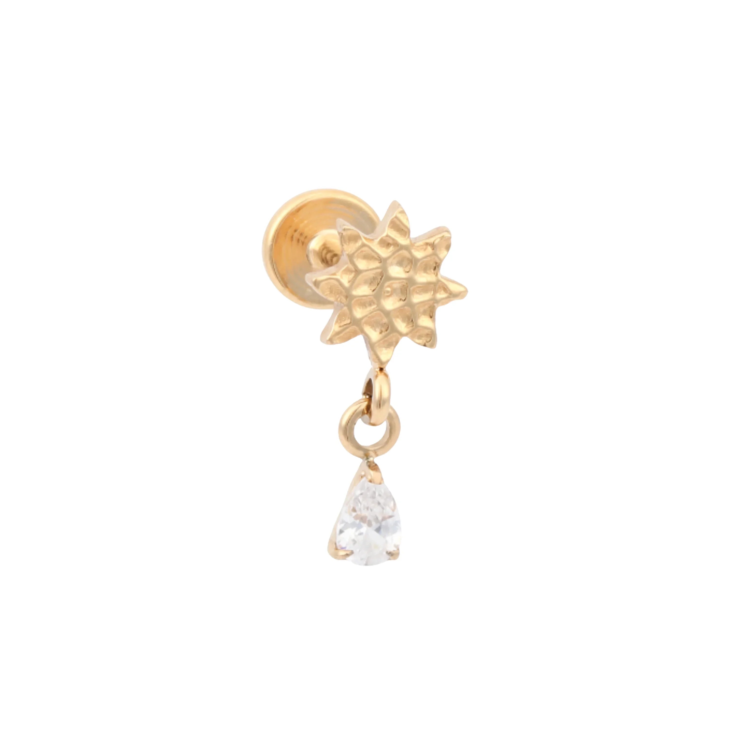 Sunburst Flat Back Stud