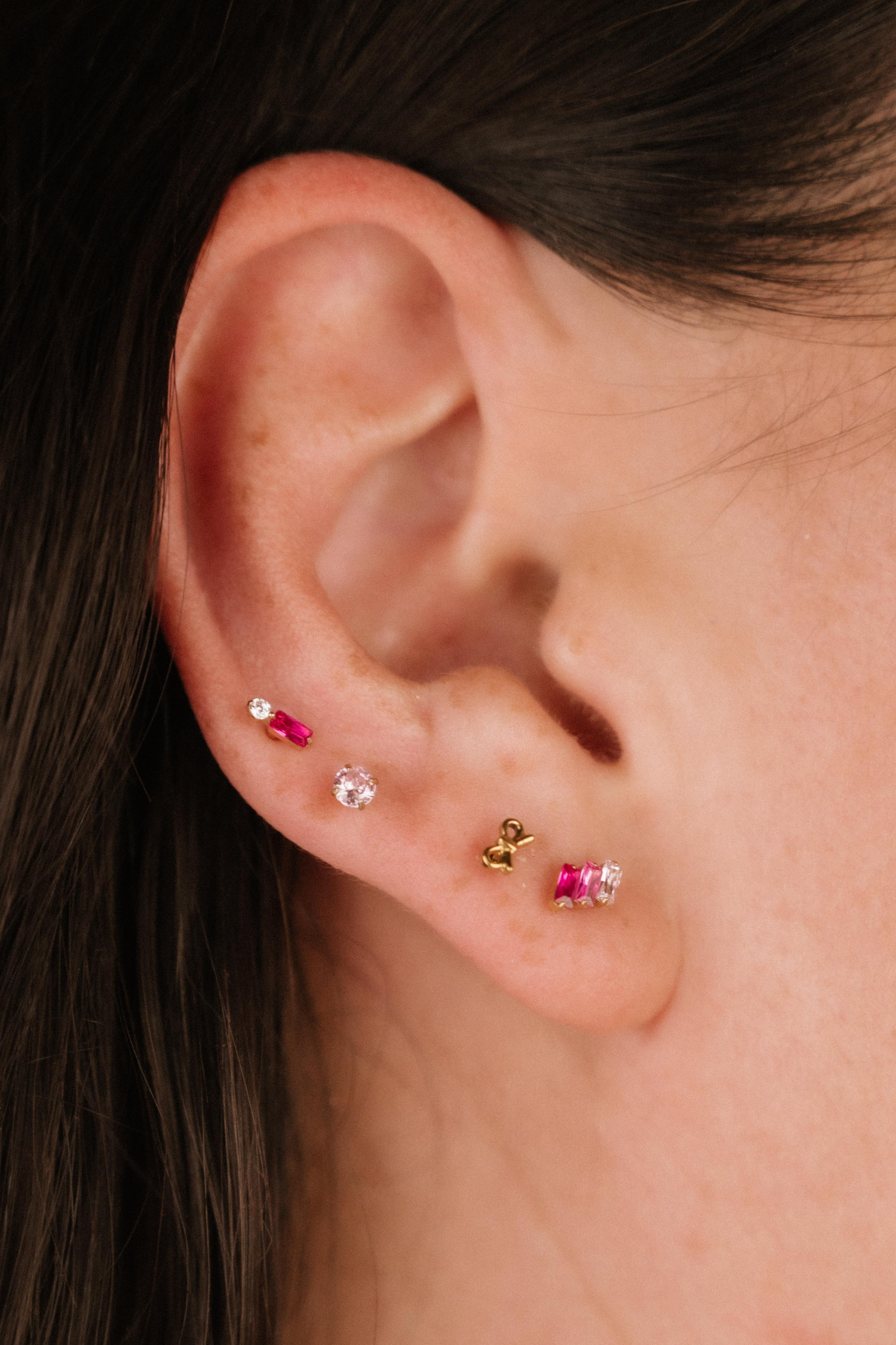 Drift Flat Back Stud - Pink