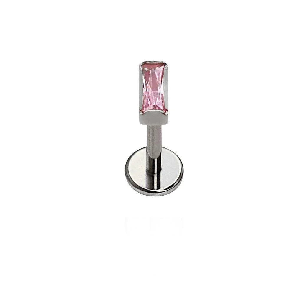 Bezel Baguette Flat Back Stud