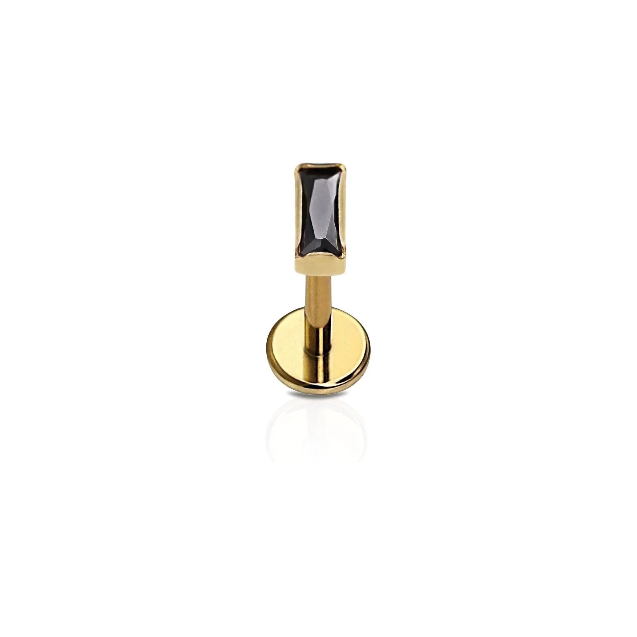 Bezel Baguette Flat Back Stud