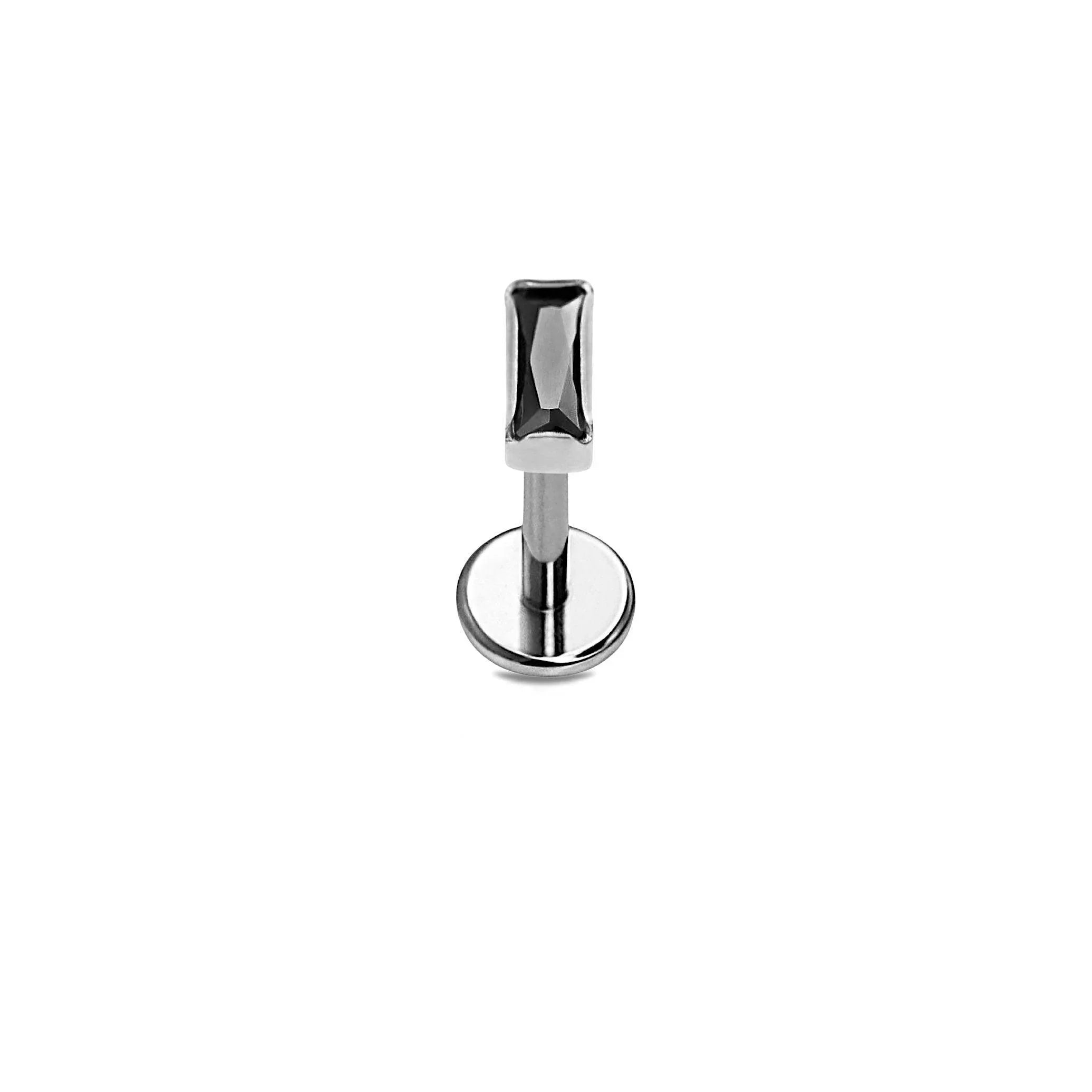 Bezel Baguette Flat Back Stud