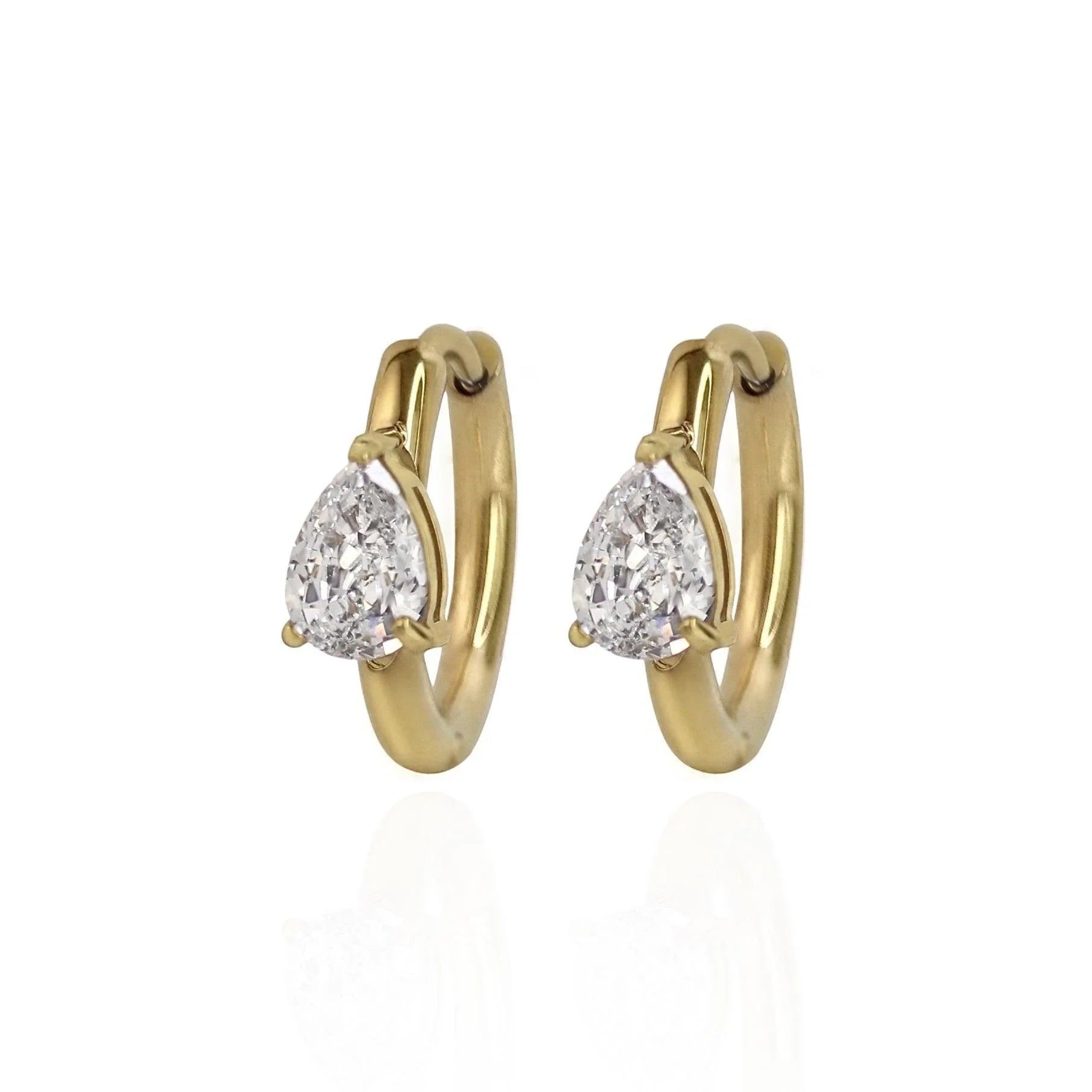 Pear Zirconia Hoops | Cords Club