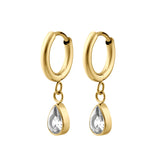 Teardrop Bezel-Set Zirconia Hoops