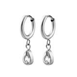 Teardrop Bezel-Set Zirconia Hoops
