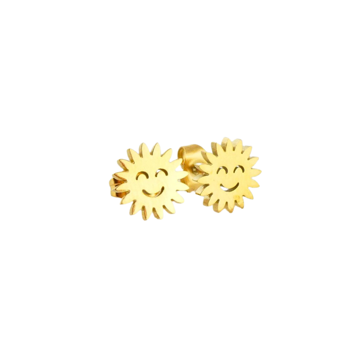 Smiley Sun Butterfly Back Studs