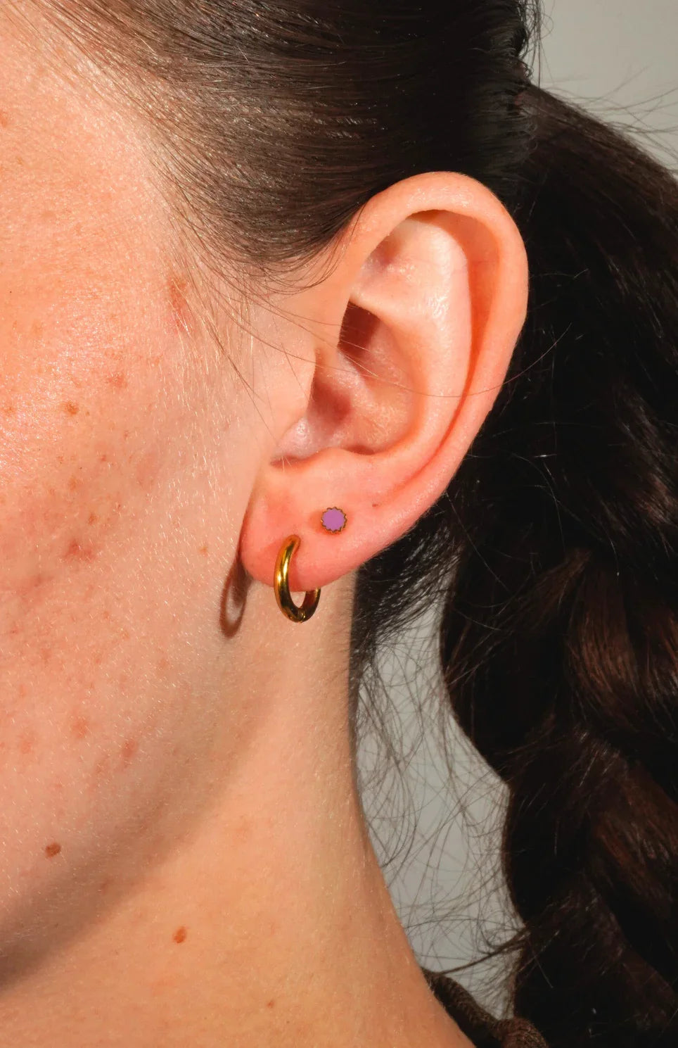 Sunny Pop Enamel Flat Back Stud - Purple