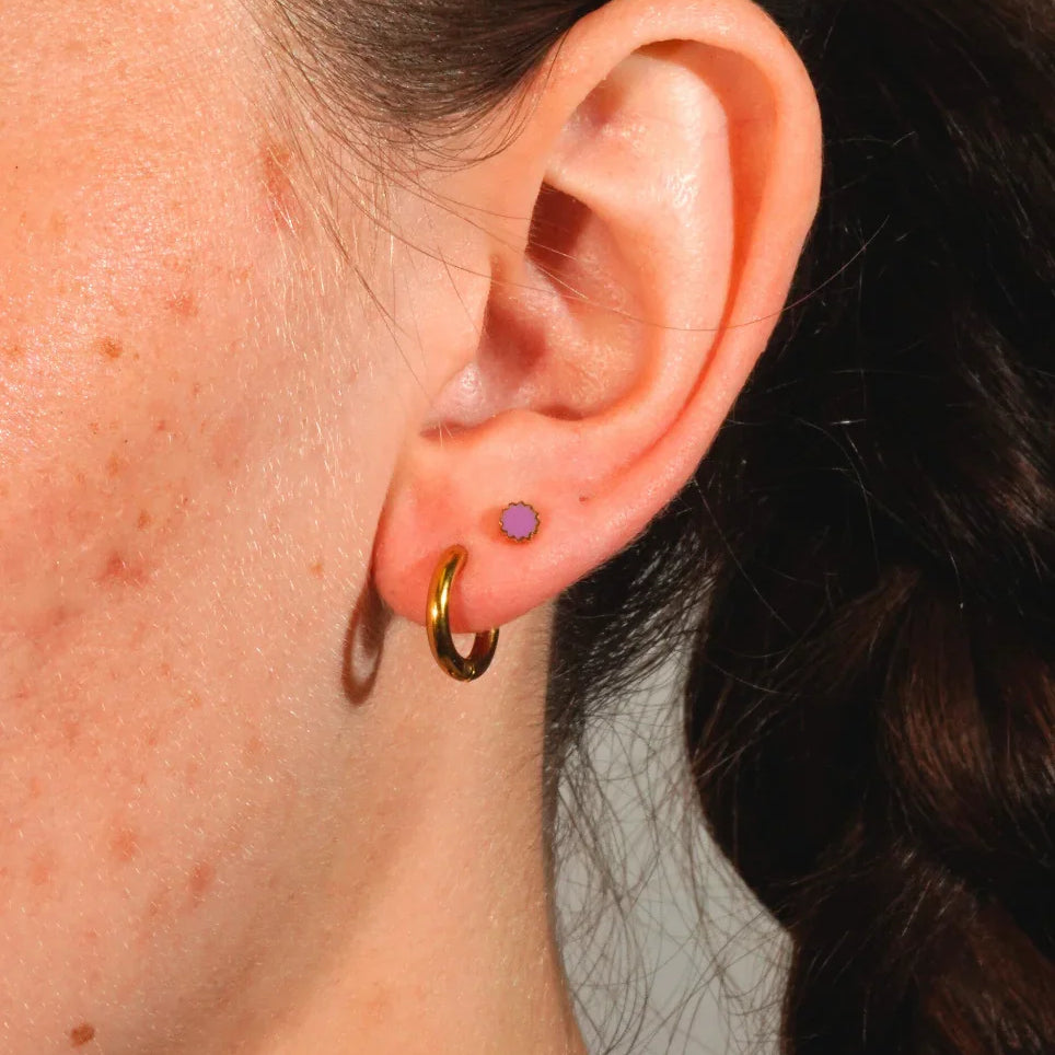 Sunny Pop Enamel Flat Back Stud - Purple