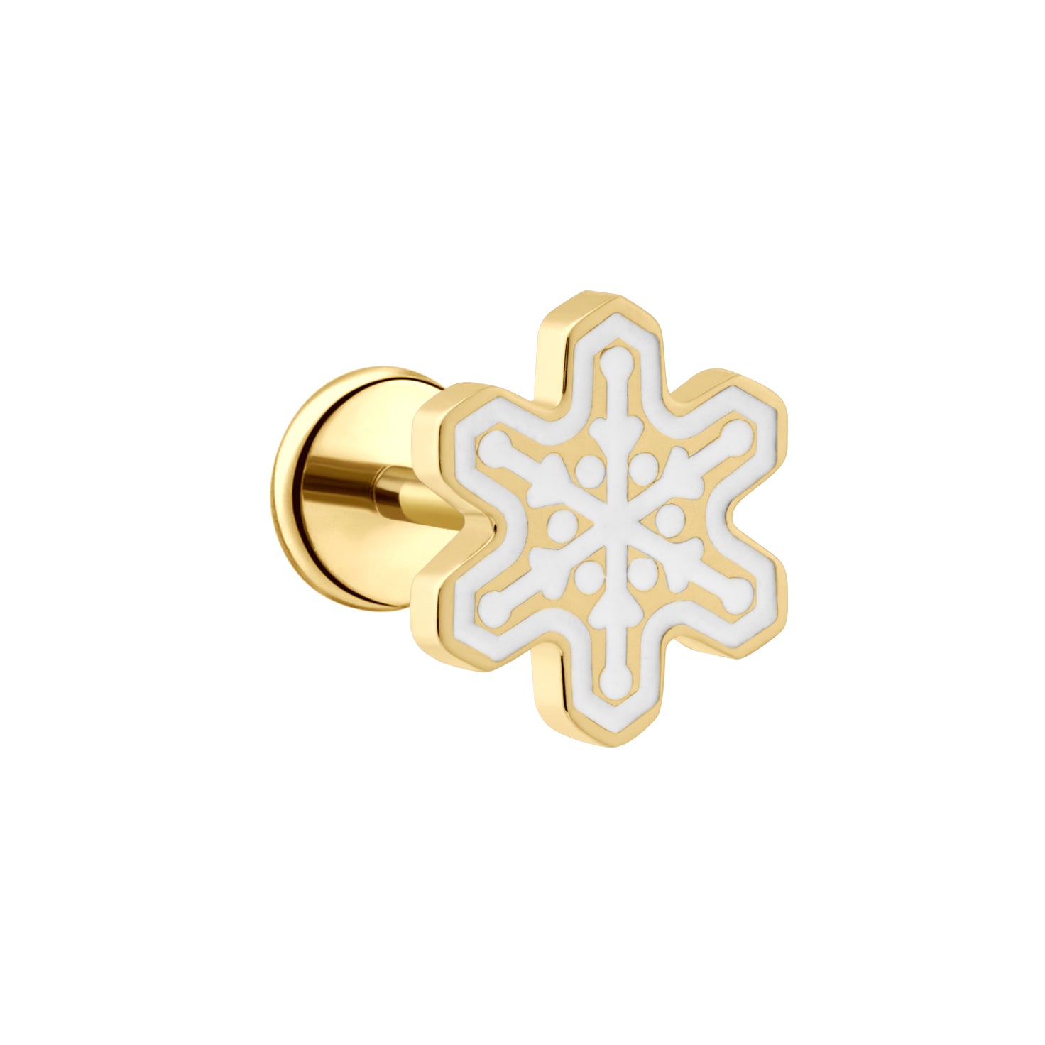 Snowflake Sugar Cookie Flat Back Stud